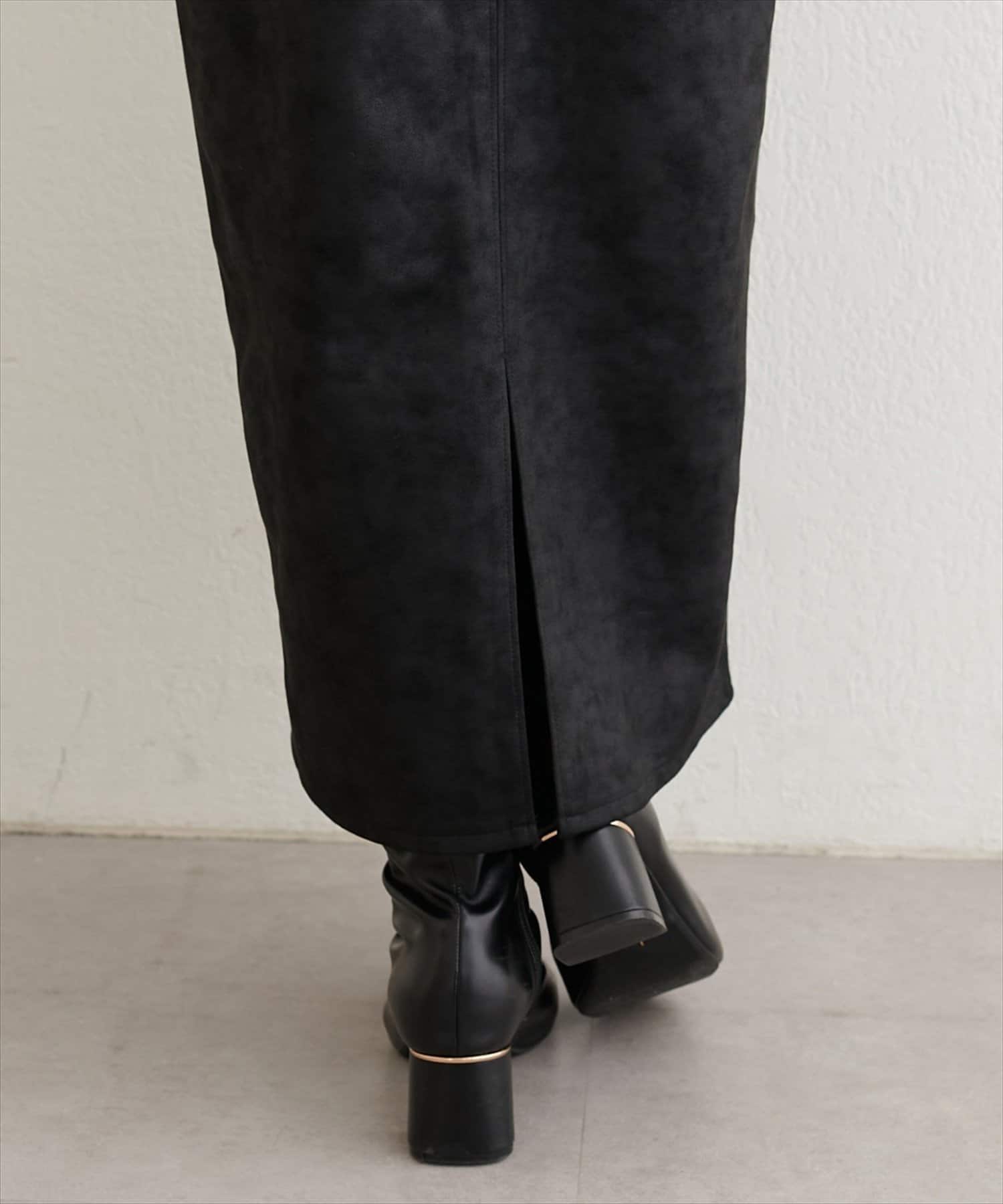 NICE CLAUP / OLIVE des OLIVE OUTLET(ナイスクラップ  / オリーブ デ オリーブ アウトレット) 【natural couture】合皮風ポンチスエードタイトスカート