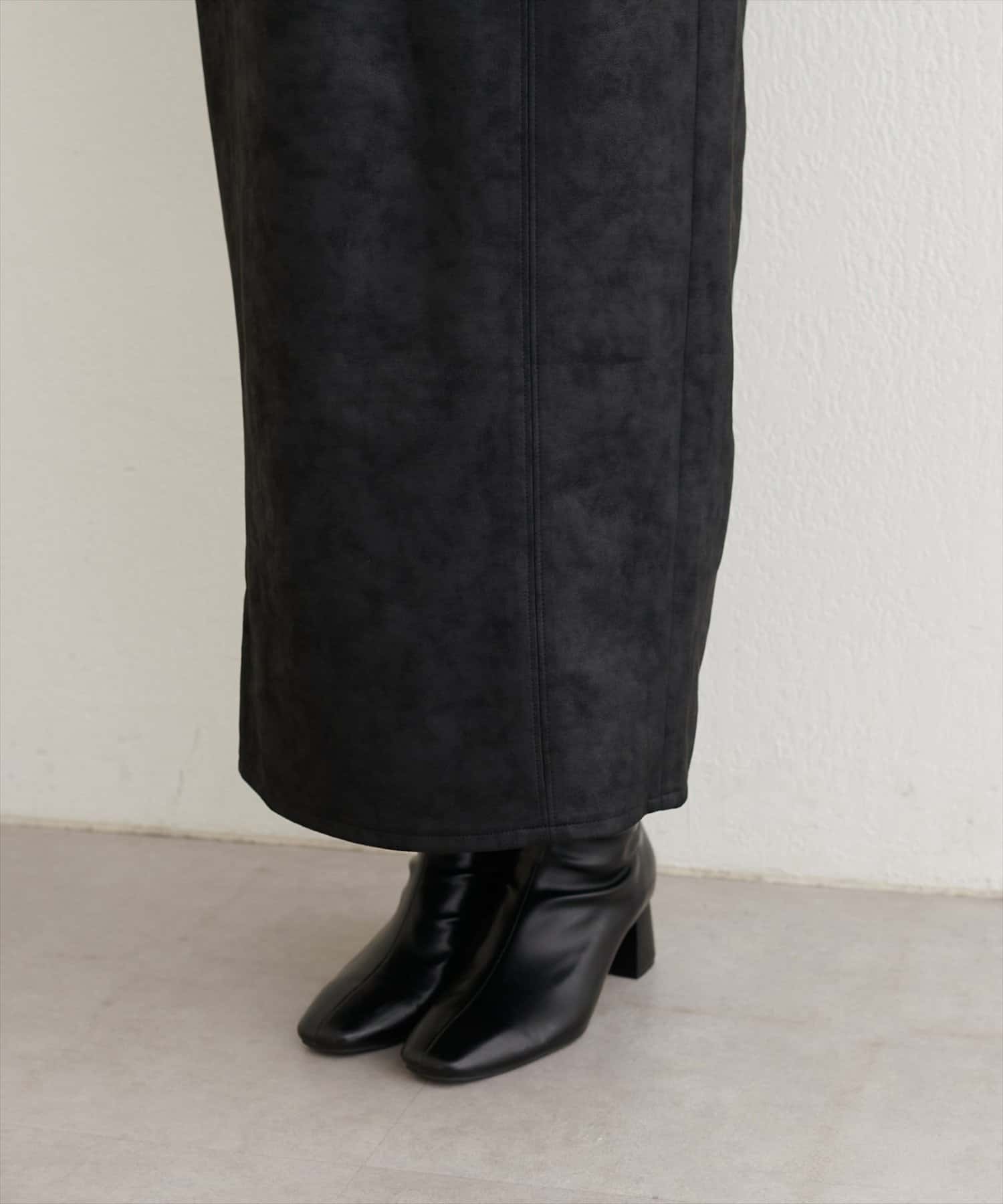 NICE CLAUP / OLIVE des OLIVE OUTLET(ナイスクラップ  / オリーブ デ オリーブ アウトレット) 【natural couture】合皮風ポンチスエードタイトスカート