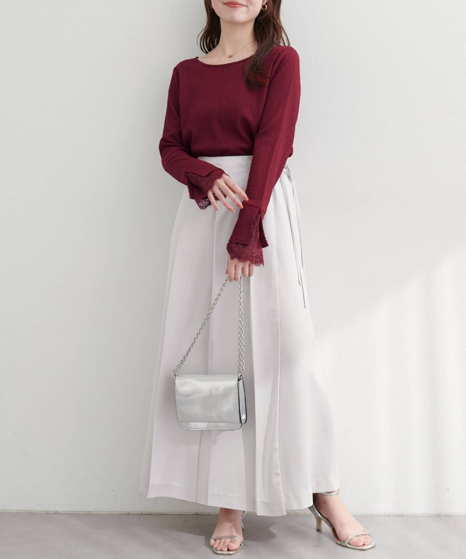 NICE CLAUP / OLIVE des OLIVE OUTLET(ナイスクラップ  / オリーブ デ オリーブ アウトレット) 【natural couture】レース切り替えカットソー