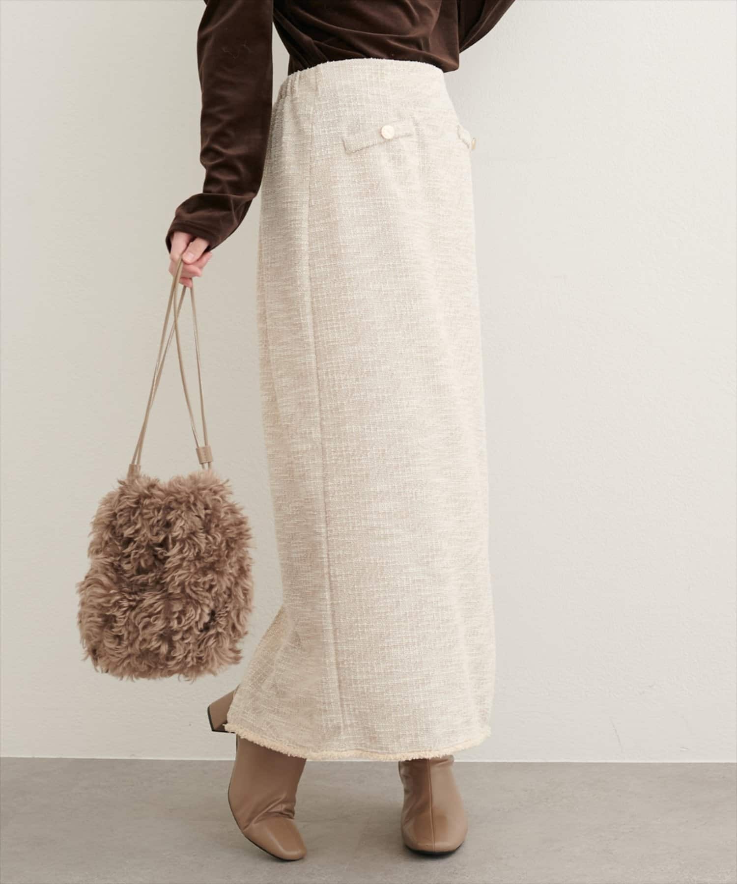 NICE CLAUP / OLIVE des OLIVE OUTLET(ナイスクラップ  / オリーブ デ オリーブ アウトレット) 【EVERY.VERY niceclaup】ストレッチツイードタイトスカート