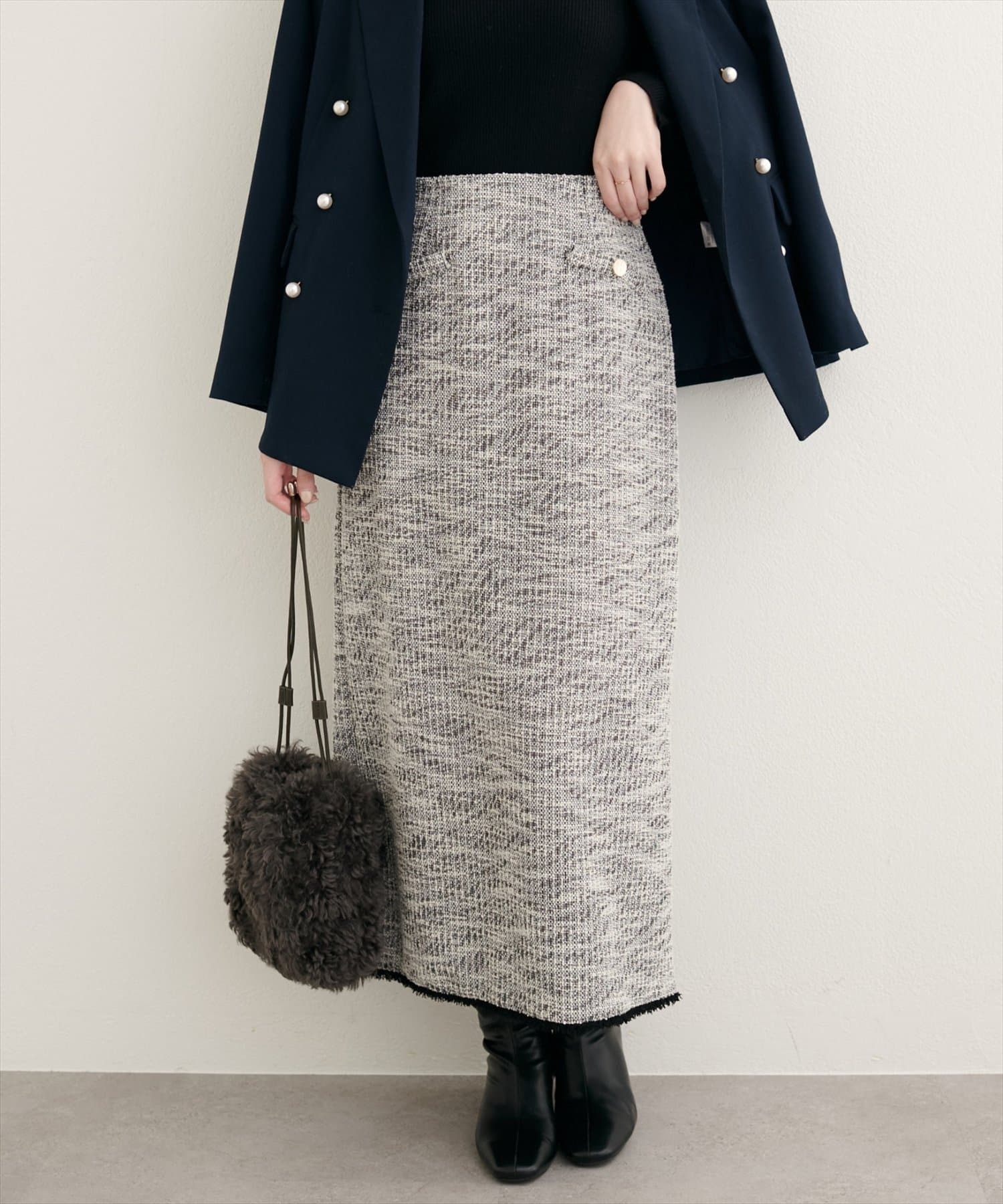 NICE CLAUP / OLIVE des OLIVE OUTLET(ナイスクラップ  / オリーブ デ オリーブ アウトレット) 【EVERY.VERY niceclaup】ストレッチツイードタイトスカート