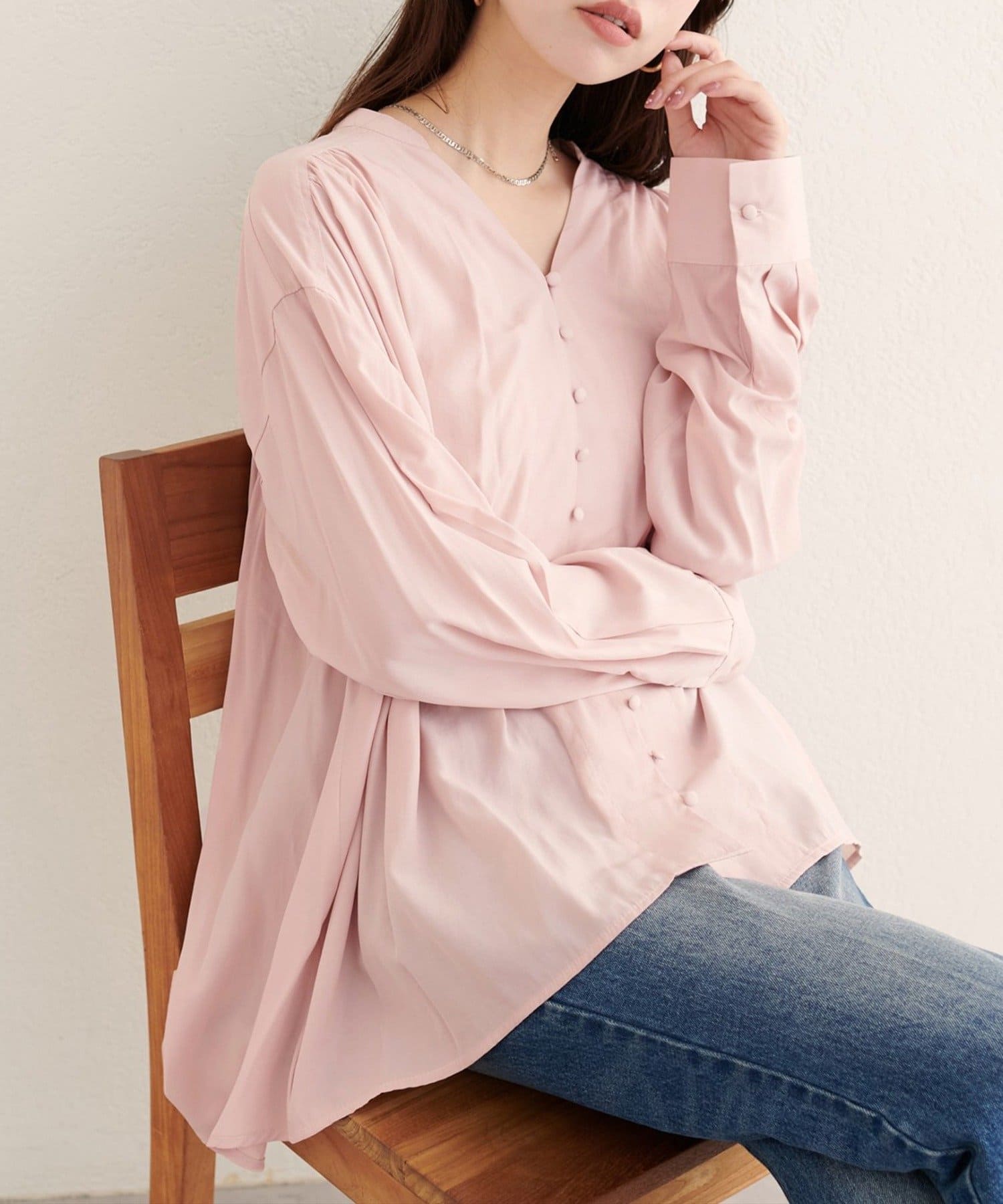 NICE CLAUP / OLIVE des OLIVE OUTLET(ナイスクラップ  / オリーブ デ オリーブ アウトレット) 【EVERY.VERY niceclaup】ボタン開きゆるシャツブラウス