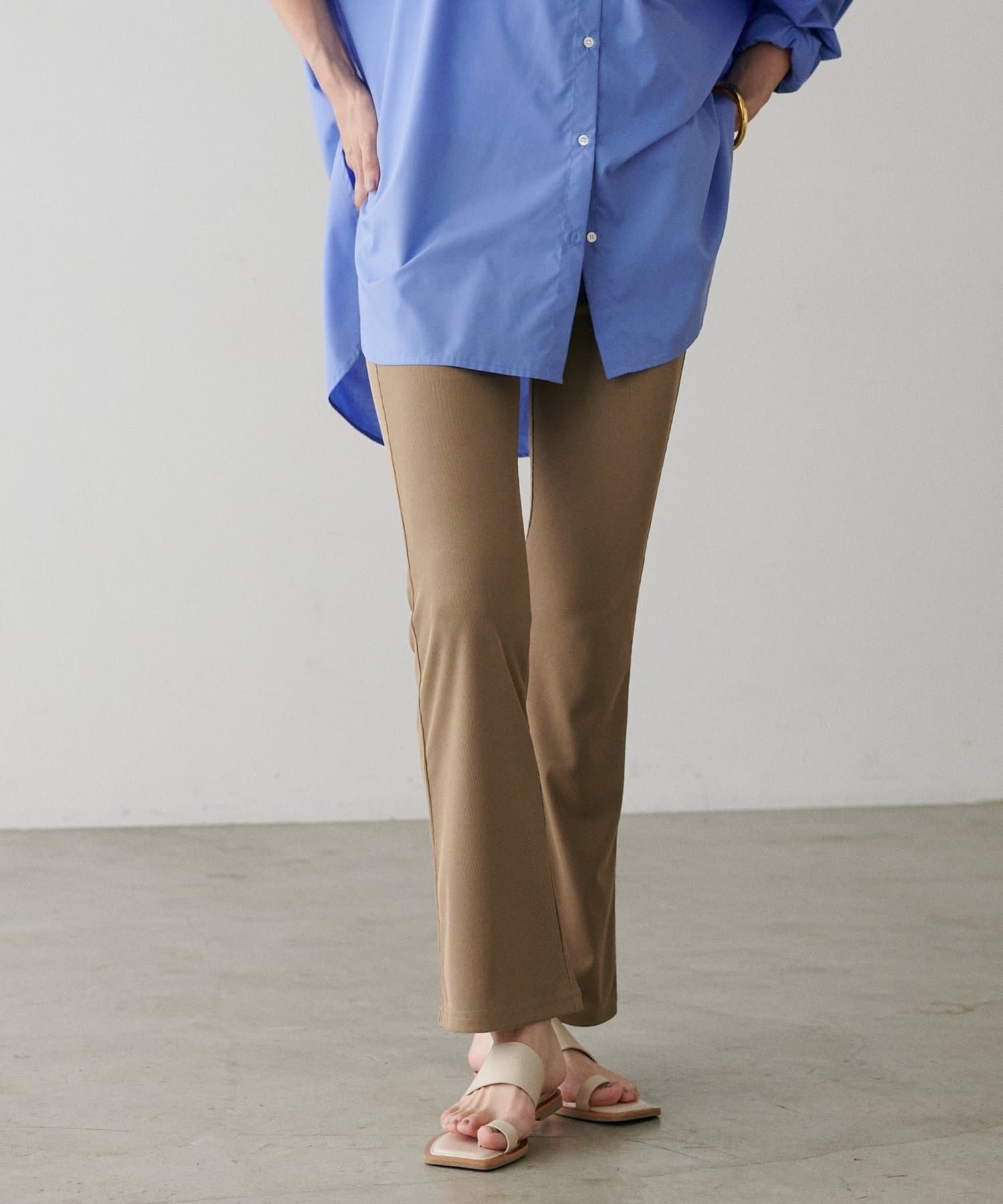 NICE CLAUP / OLIVE des OLIVE OUTLET(ナイスクラップ  / オリーブ デ オリーブ アウトレット) 【LARUTA】美しいシルエットリブパンツ