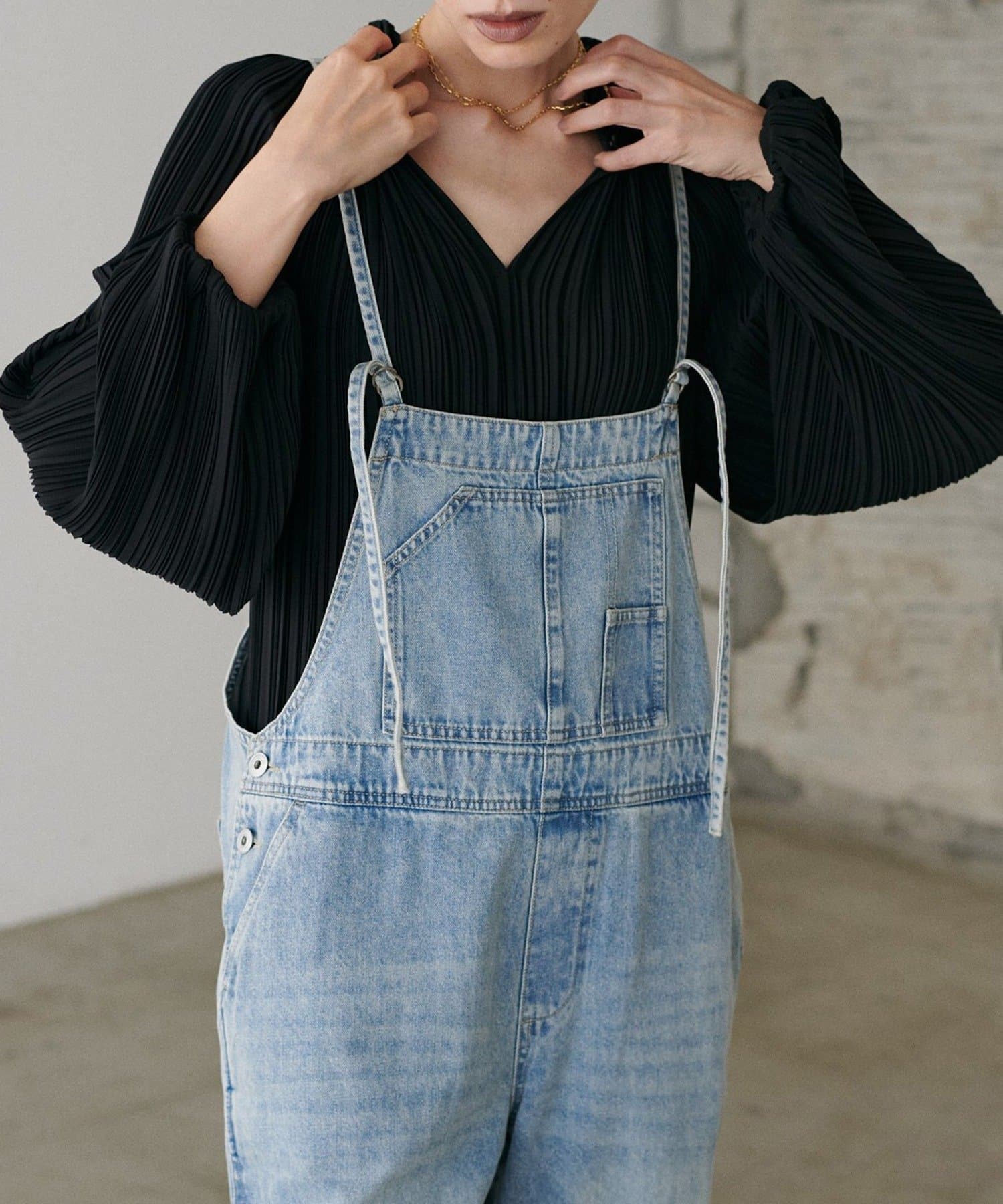 NICE CLAUP / OLIVE des OLIVE OUTLET(ナイスクラップ  / オリーブ デ オリーブ アウトレット) 【LARUTA】プリーツスモックブラウス