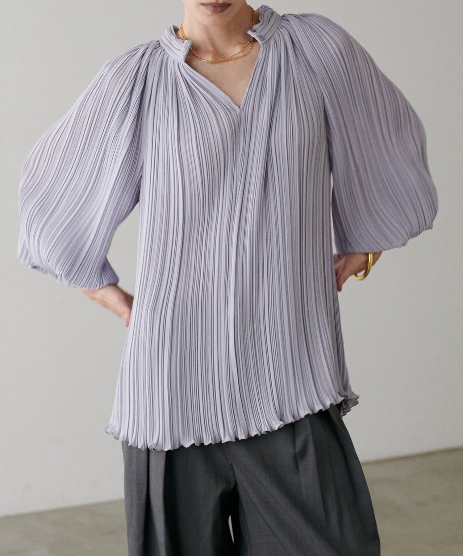 NICE CLAUP / OLIVE des OLIVE OUTLET(ナイスクラップ  / オリーブ デ オリーブ アウトレット) 【LARUTA】プリーツスモックブラウス