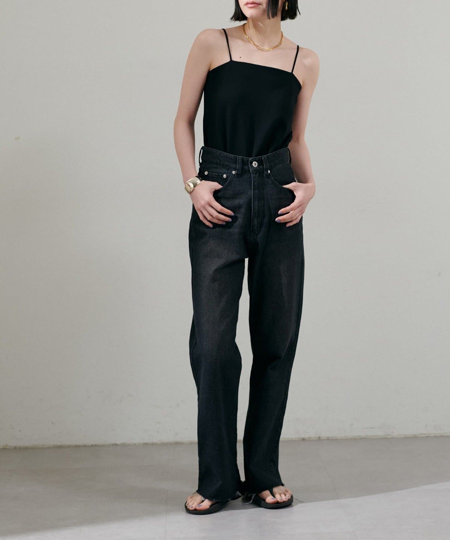 NICE CLAUP / OLIVE des OLIVE OUTLET(ナイスクラップ  / オリーブ デ オリーブ アウトレット) 【LARUTA】カップ付きレーヨンポンチキャミ