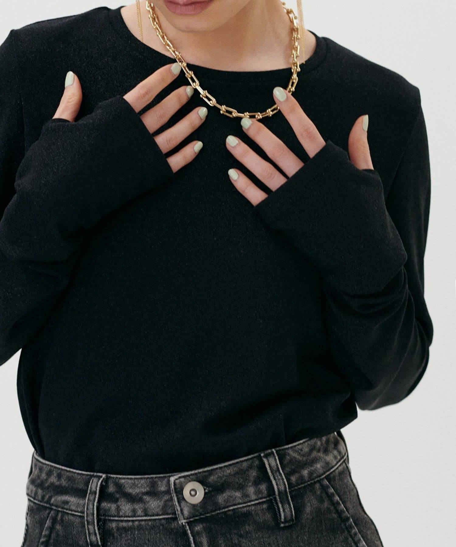 NICE CLAUP / OLIVE des OLIVE OUTLET(ナイスクラップ  / オリーブ デ オリーブ アウトレット) 【LARUTA】ラメフライスクルーネックプルオーバー