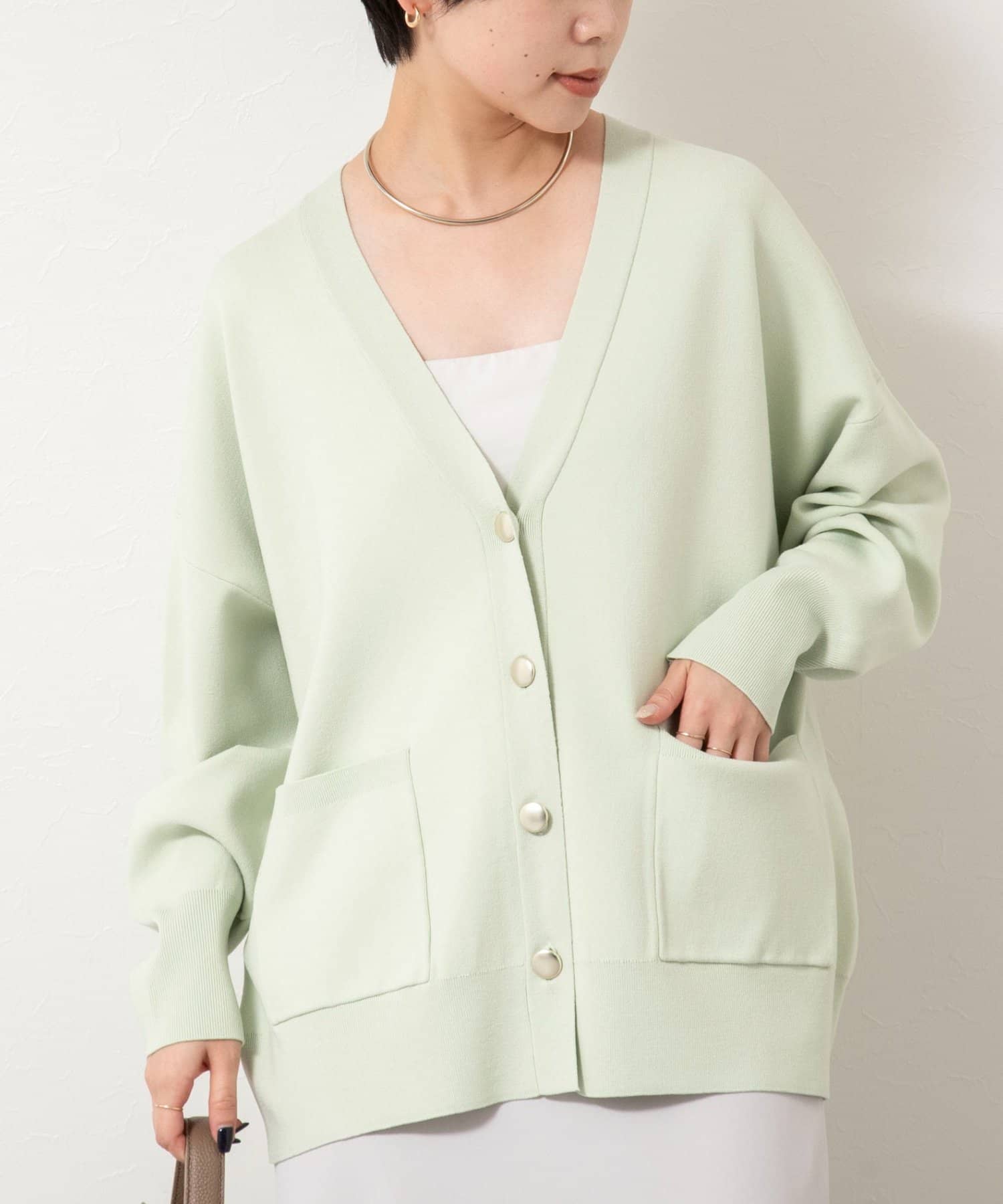 NOLLEY'S(ノーリーズ) 【一部WEB限定カラー】《手洗い可能》スムース編みVネックカーディガン