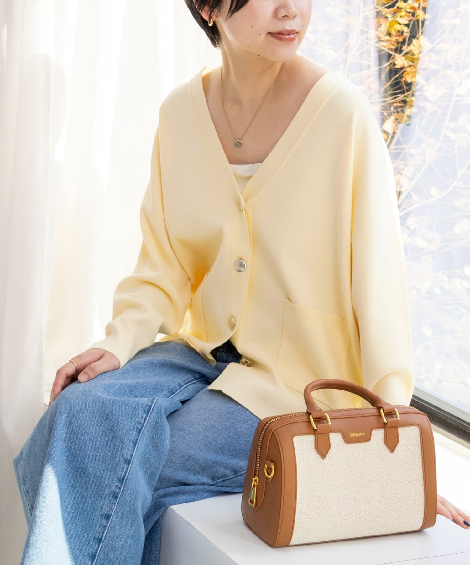 NOLLEY'S(ノーリーズ) 【一部WEB限定カラー】《手洗い可能》スムース編みVネックカーディガン