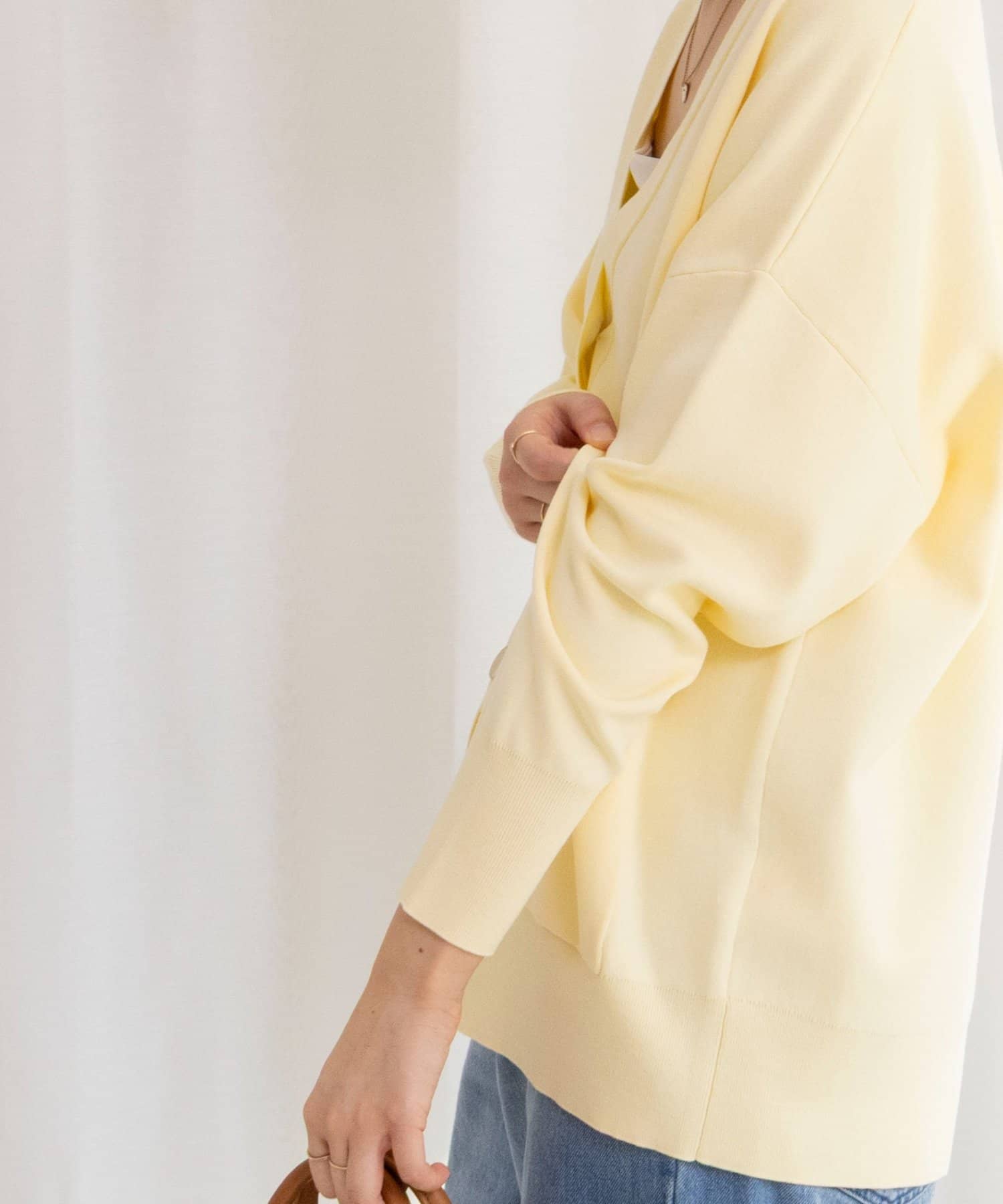 NOLLEY'S(ノーリーズ) 【一部WEB限定カラー】《手洗い可能》スムース編みVネックカーディガン