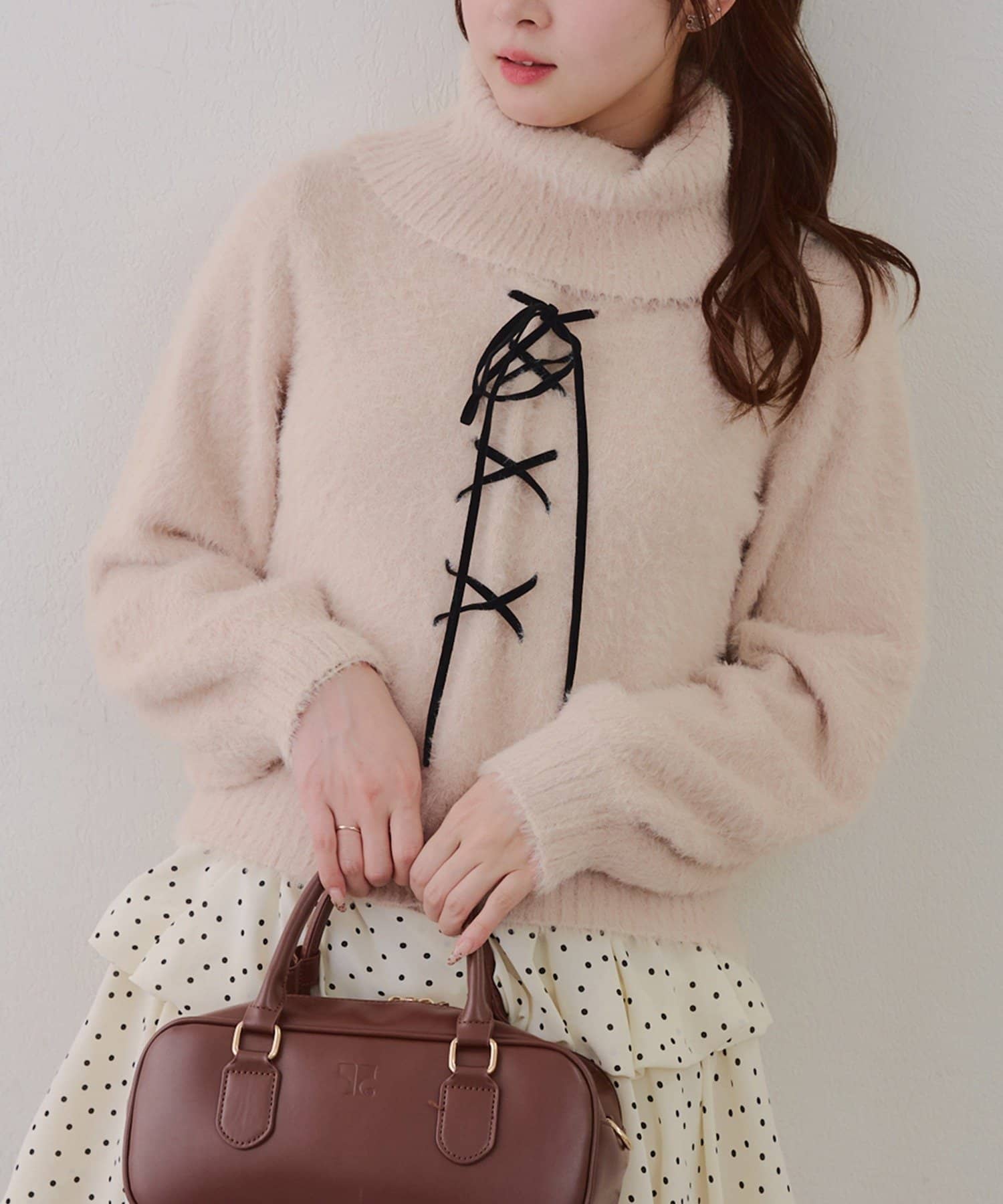 Remind me and forever(リマインドミーアンドフォーエバー) フェザーレースアッププルオーバー