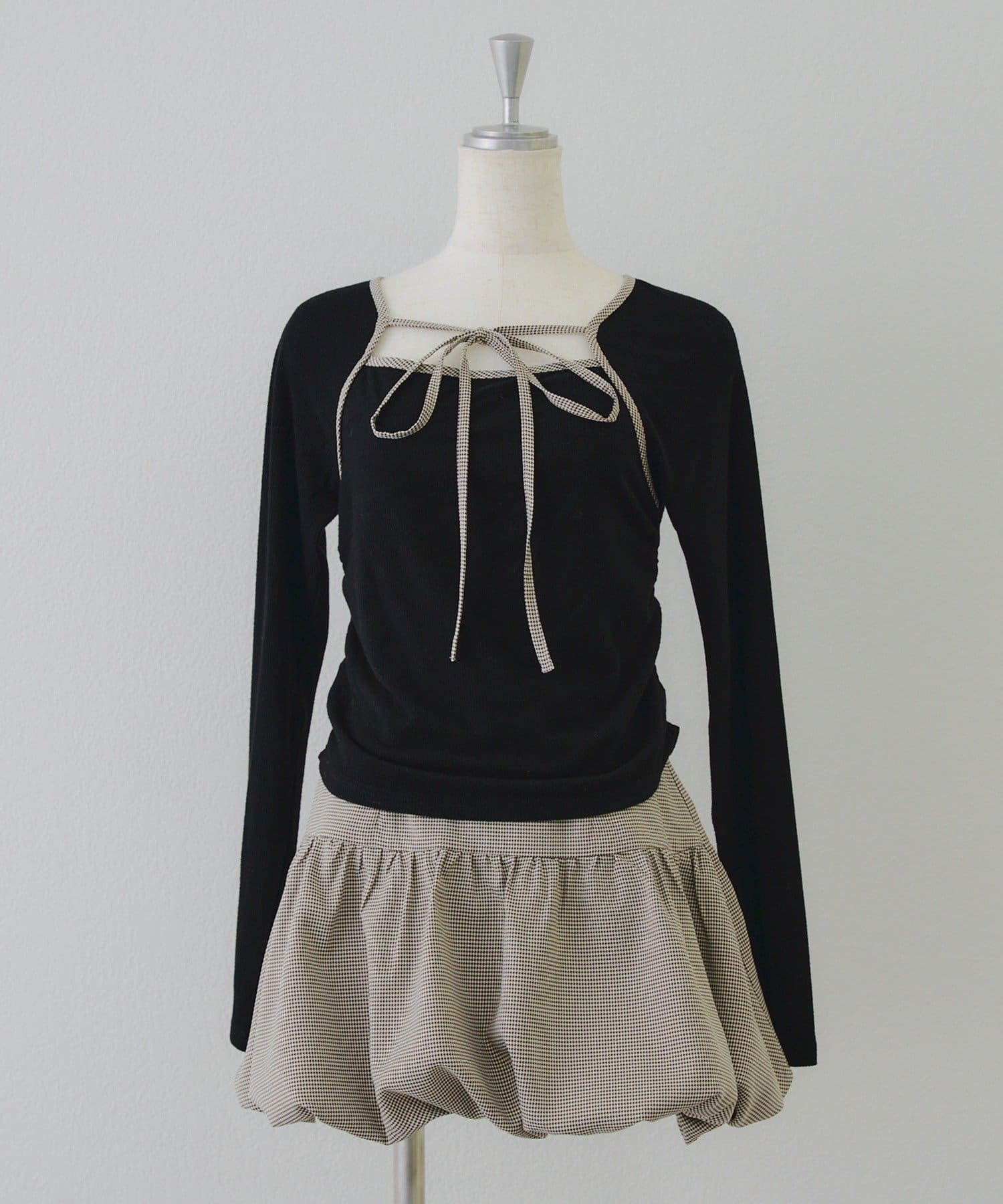 Remind me and forever(リマインドミーアンドフォーエバー) 【2026SS】マルチwayトップス+バルーンミニスカートセットアップ