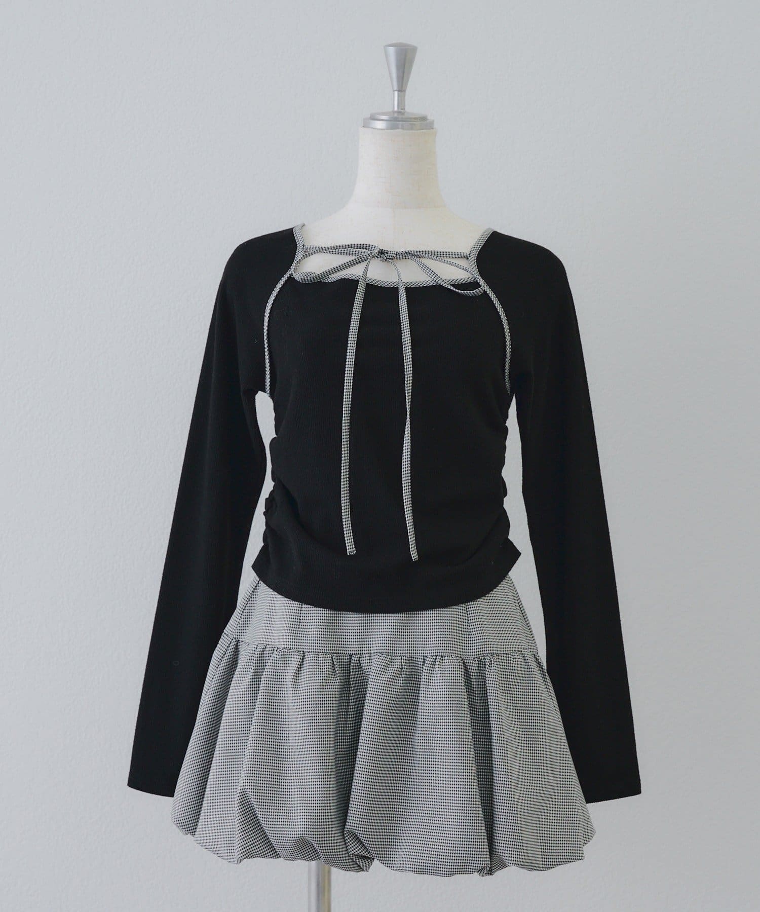 Remind me and forever(リマインドミーアンドフォーエバー) 【2026SS】マルチwayトップス+バルーンミニスカートセットアップ