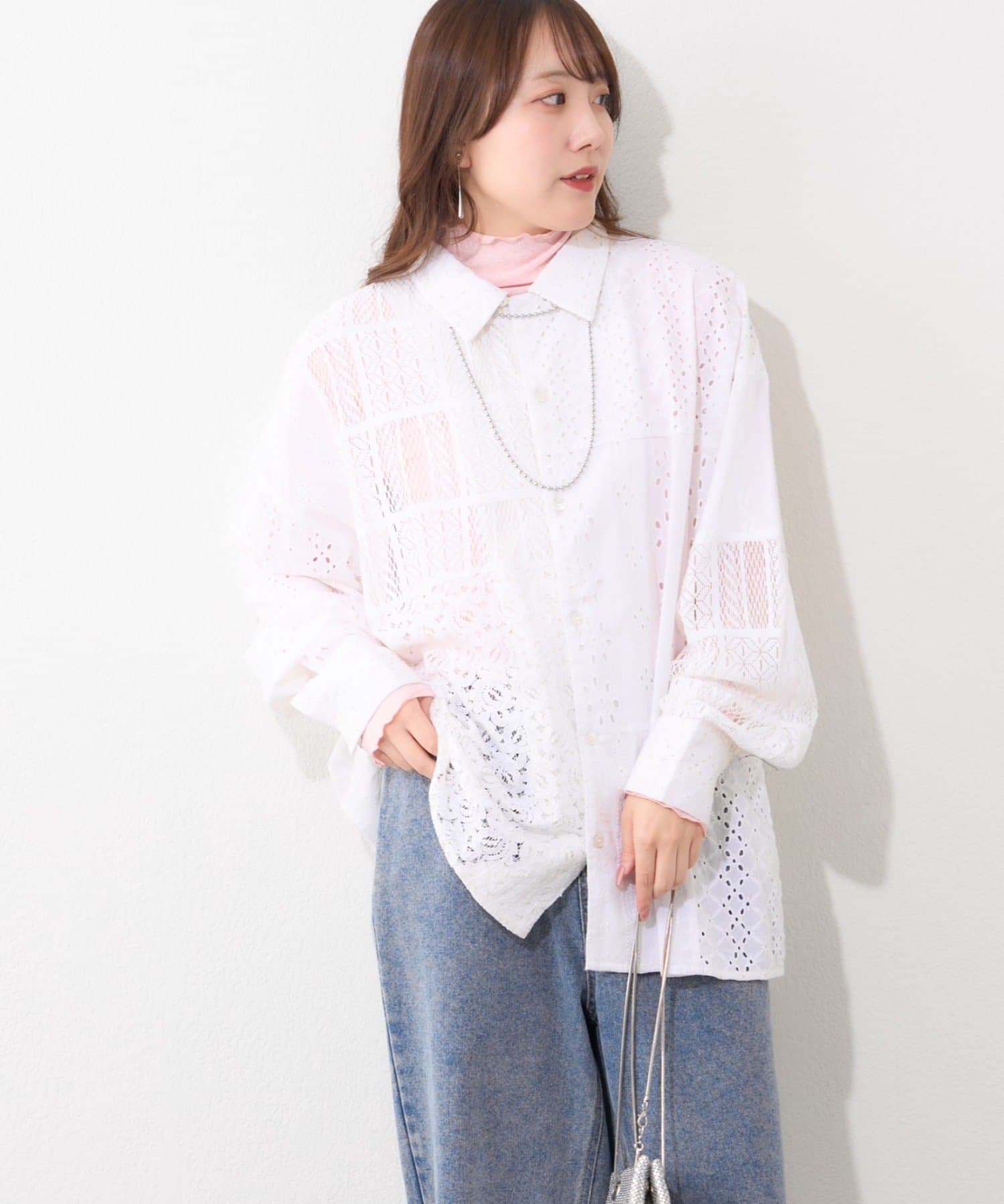 Remind me and forever(リマインドミーアンドフォーエバー) 【nane】【India series】パッチワークレースブラウス