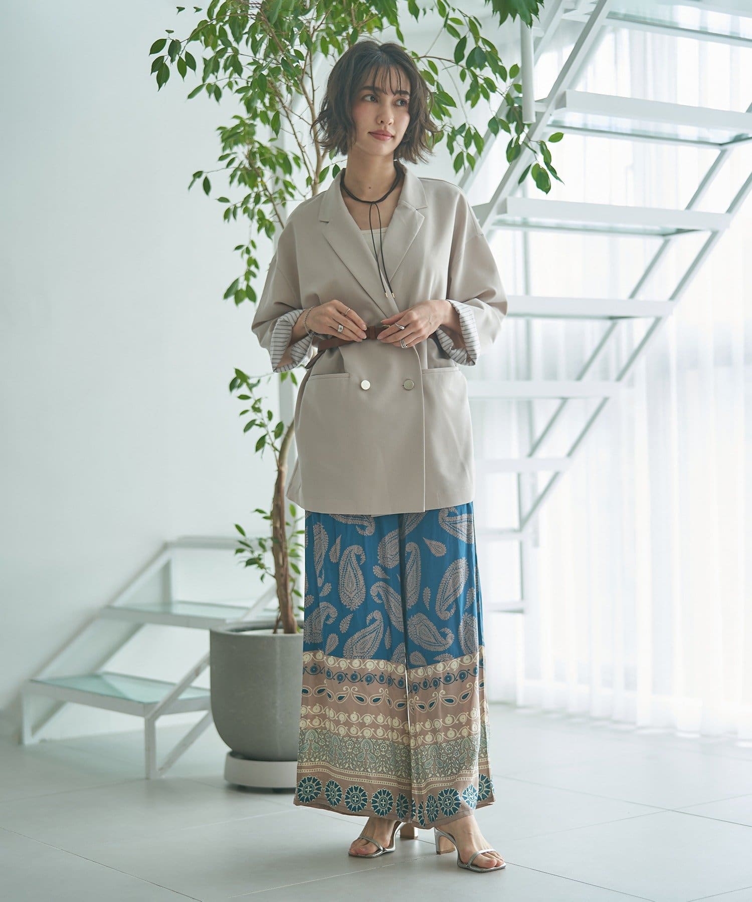 Remind me and forever(リマインドミーアンドフォーエバー) 【nane】エスニック柄イージーパンツ