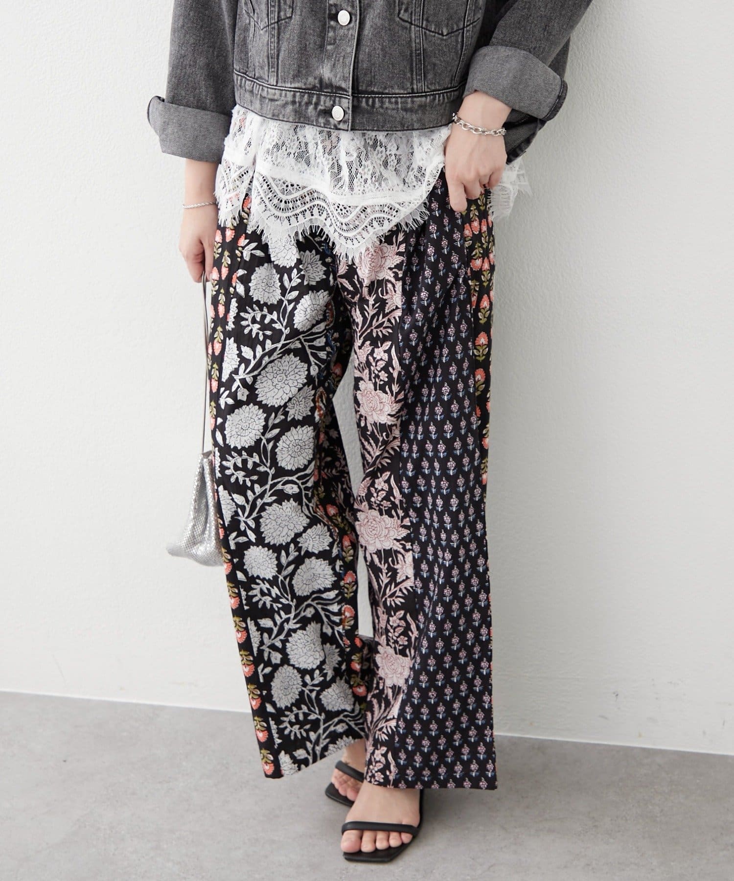 Remind me and forever(リマインドミーアンドフォーエバー) 【nane】【India series】パッチワークストライプパンツ