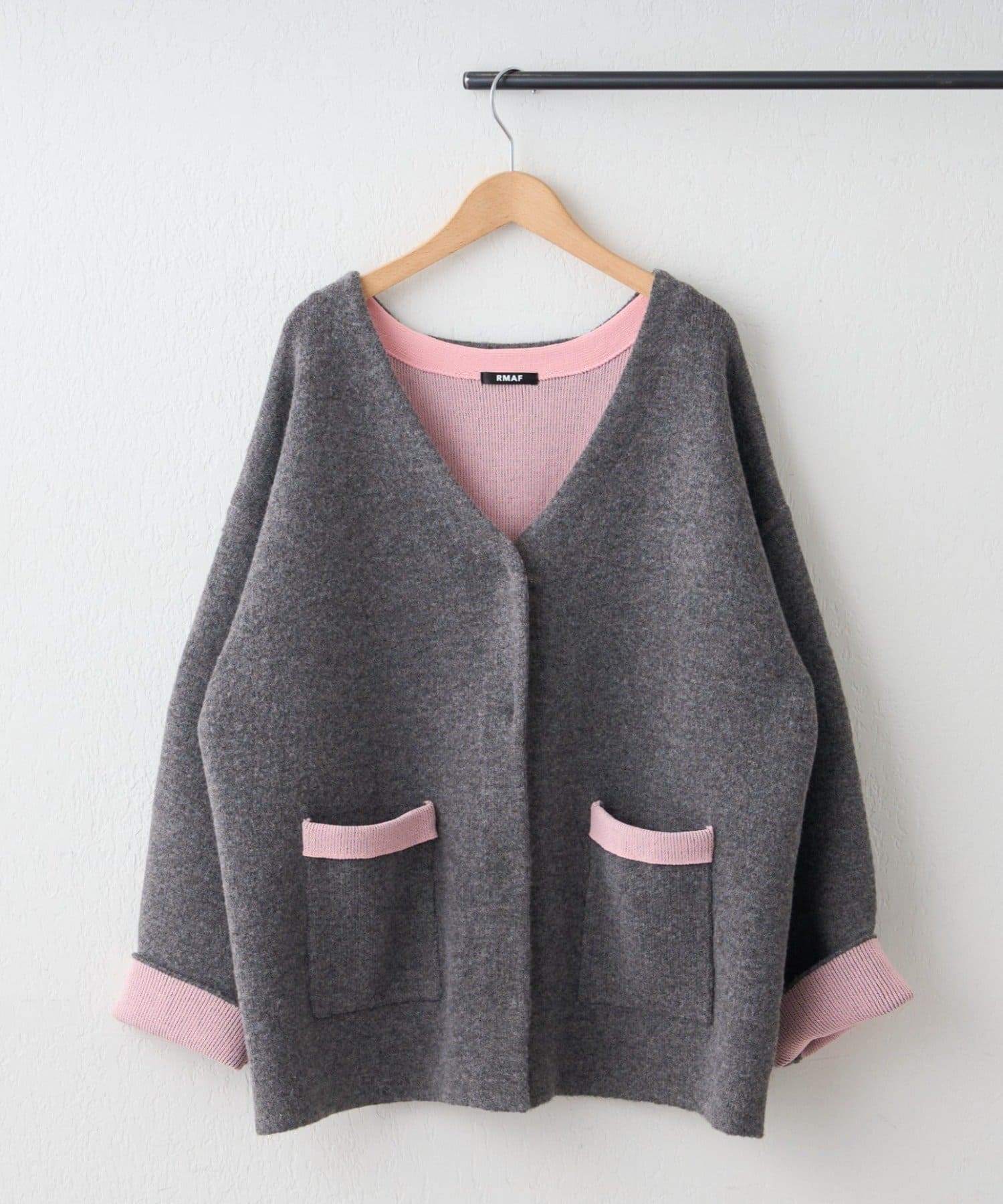 Remind me and forever(リマインドミーアンドフォーエバー) 【WEB限定】【nane】Wフェイス配色カーディガン