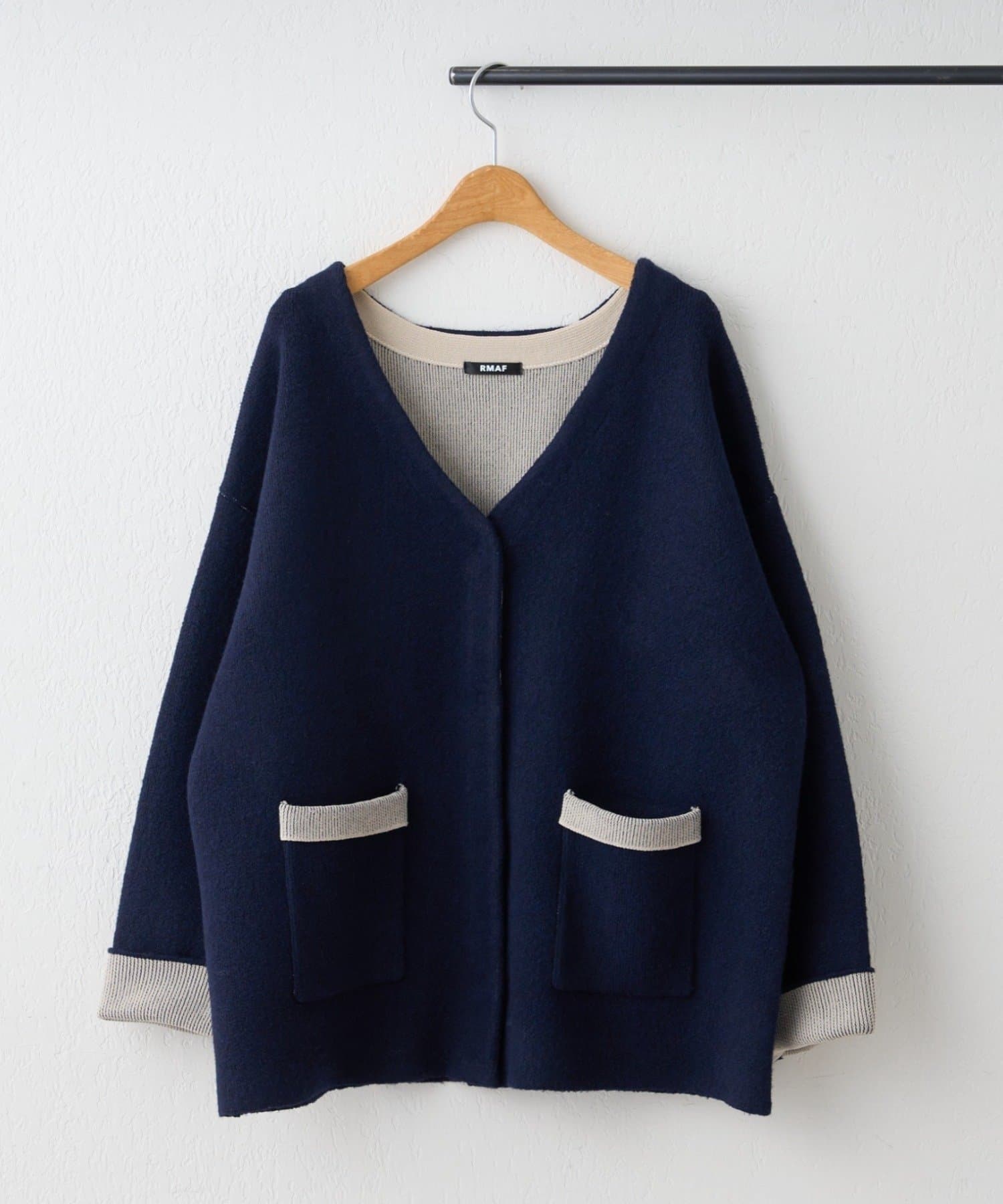 Remind me and forever(リマインドミーアンドフォーエバー) 【WEB限定】【nane】Wフェイス配色カーディガン
