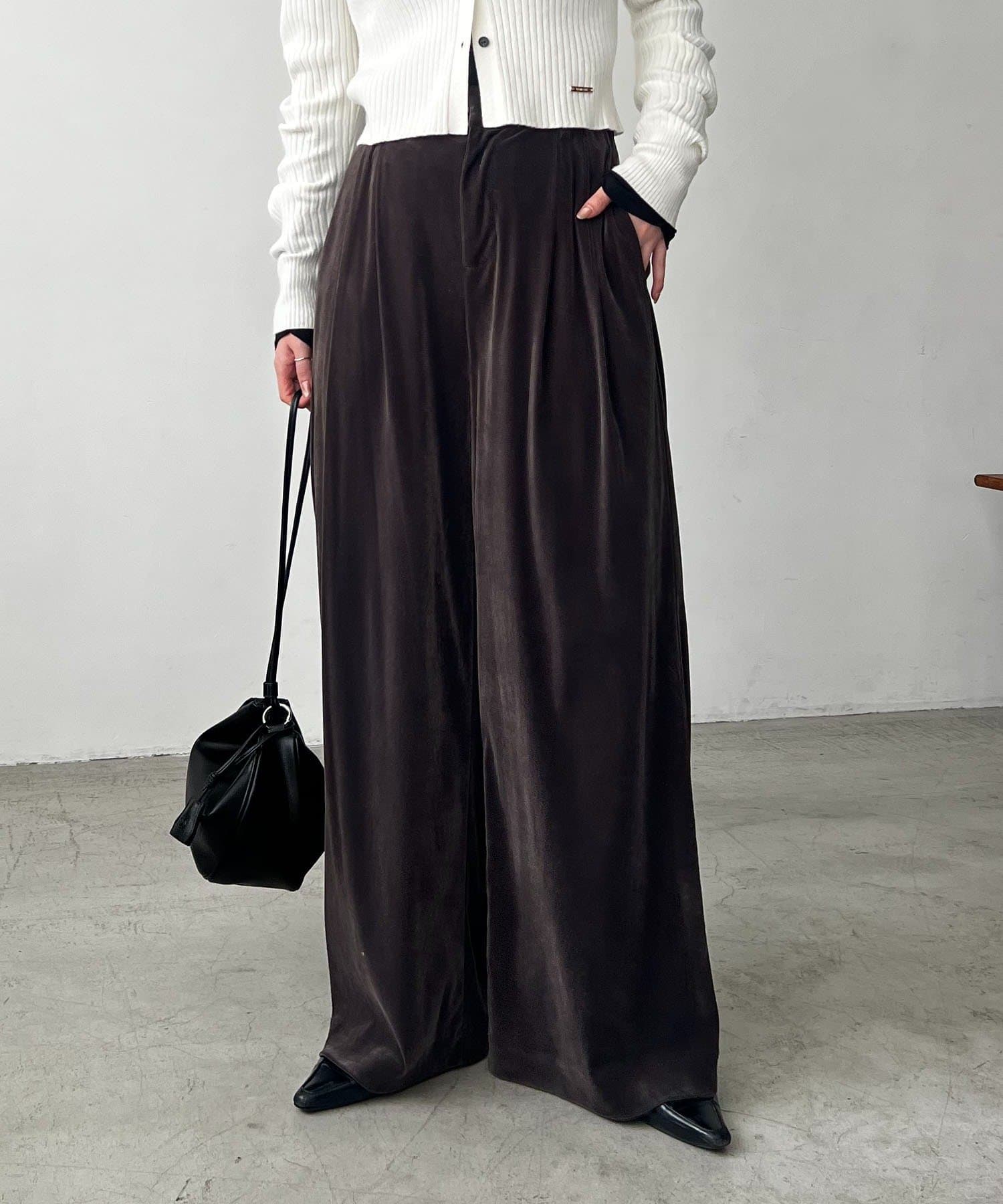 CAPRICIEUX LE'MAGE(カプリシュレマージュ) ベロアワイドパンツ