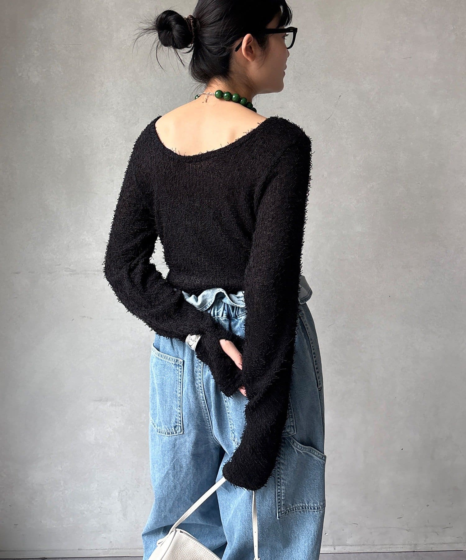 DOUDOU(ドゥドゥ) 【WEB限定】ブークレーバックオープントップス