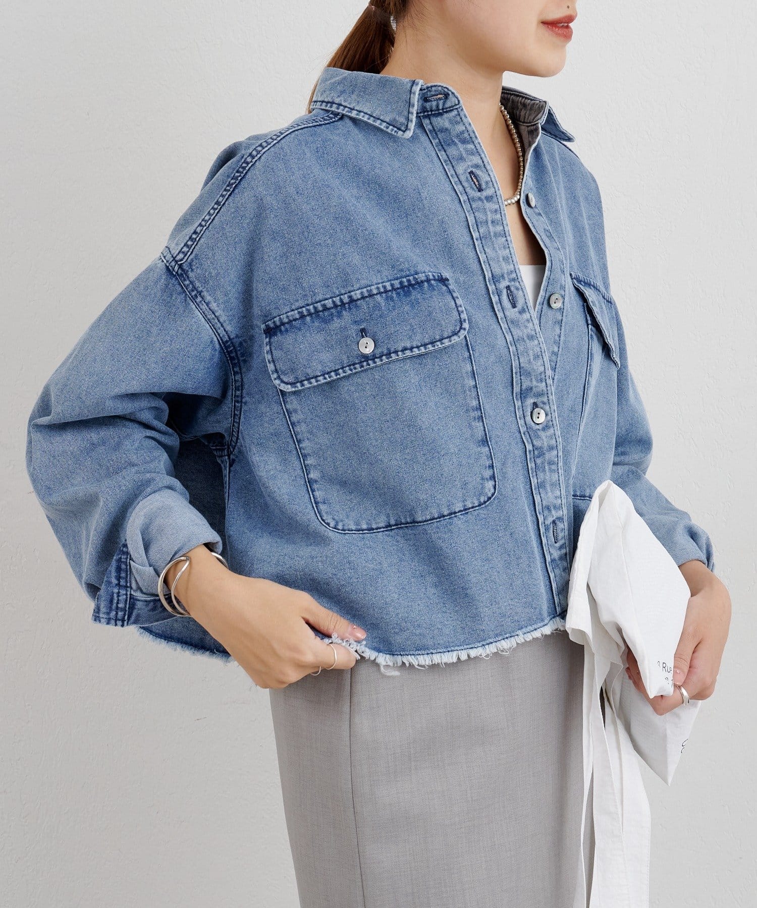 SHENERY(シーナリー) 【26SS予約】デニムオーバーショートシャツ