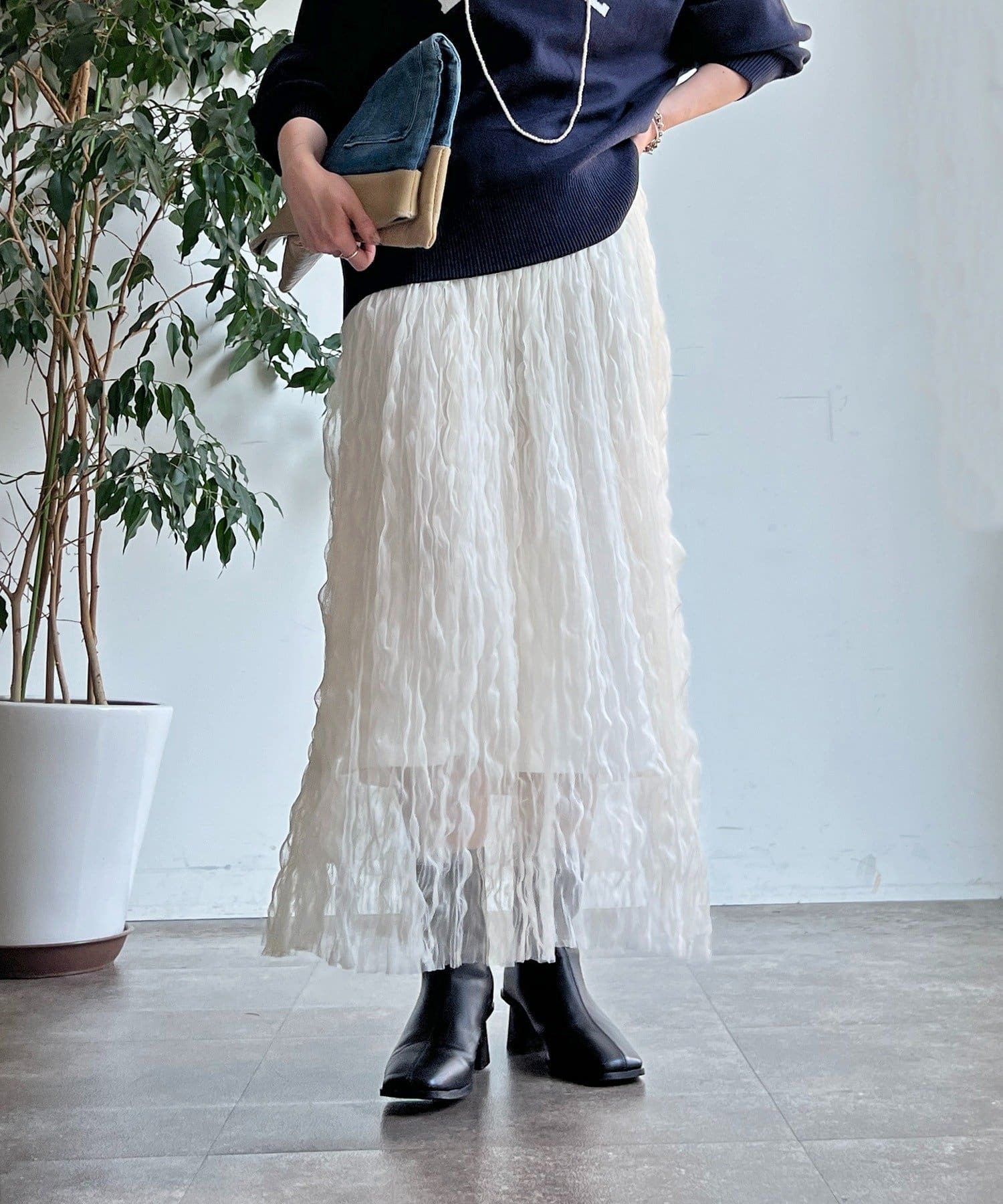 Croisiere(クロジエール) クリンクルチュールスカート