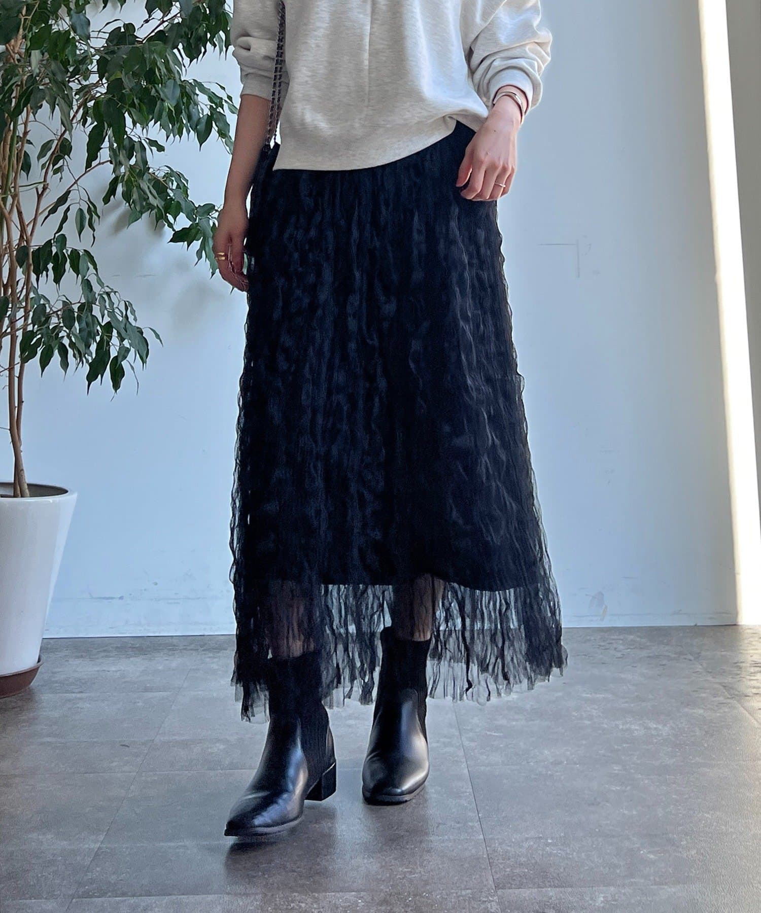 Croisiere(クロジエール) クリンクルチュールスカート