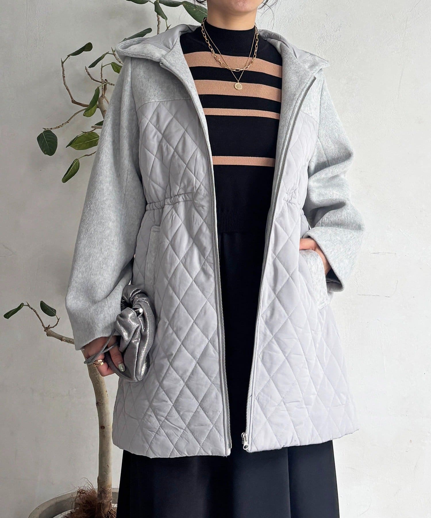 Croisiere(クロジエール) 異素材キルテイングコート