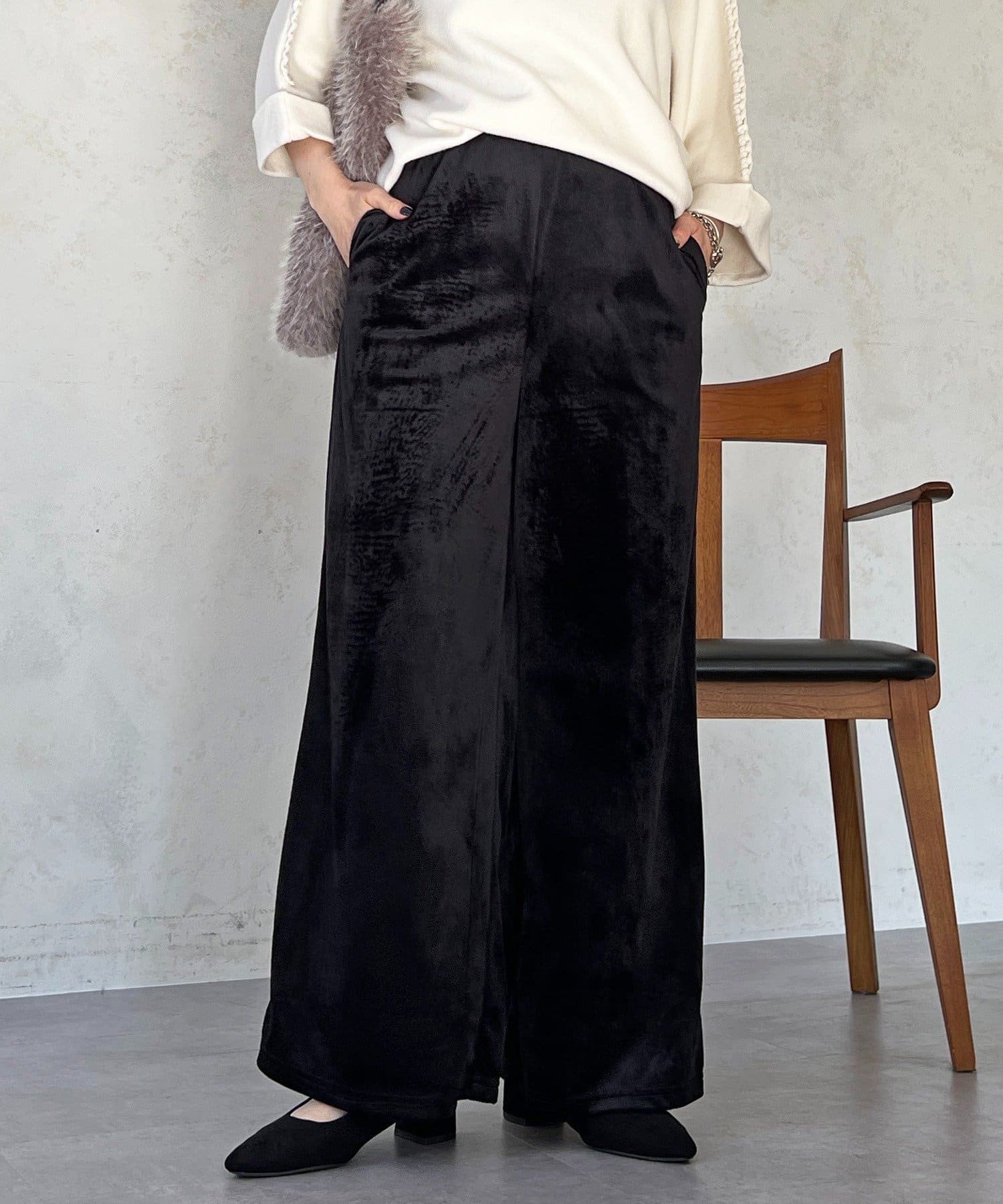 Croisiere(クロジエール) ベロアコールワイドパンツ
