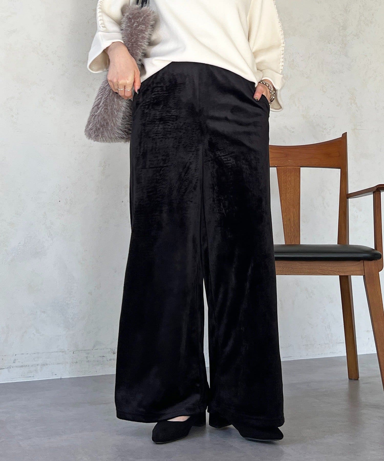 Croisiere(クロジエール) ベロアコールワイドパンツ