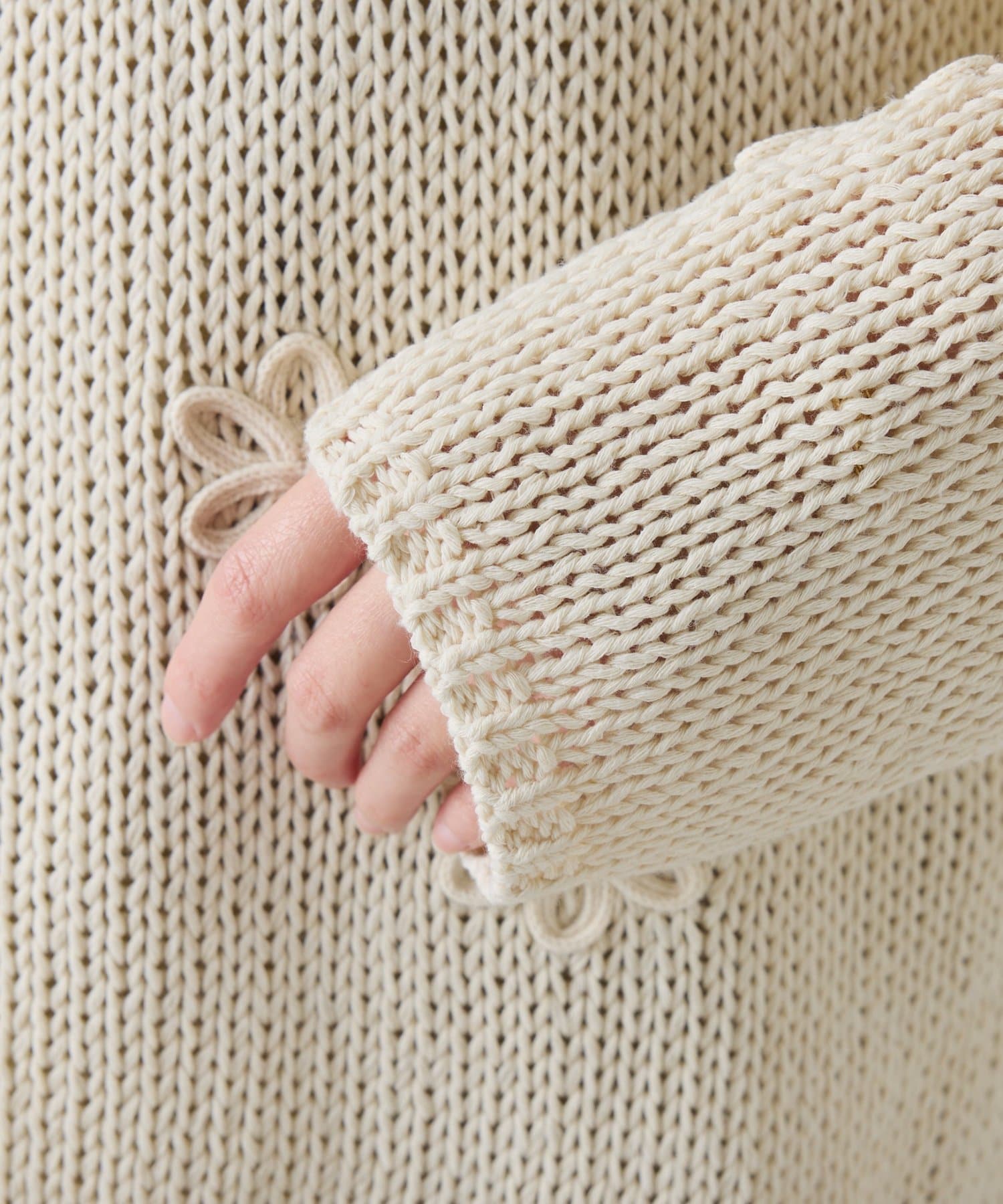 COLLAGE GALLARDAGALANTE(コラージュ ガリャルダガランテ) 【着映えトップス】フラワールーズコットン混ニット