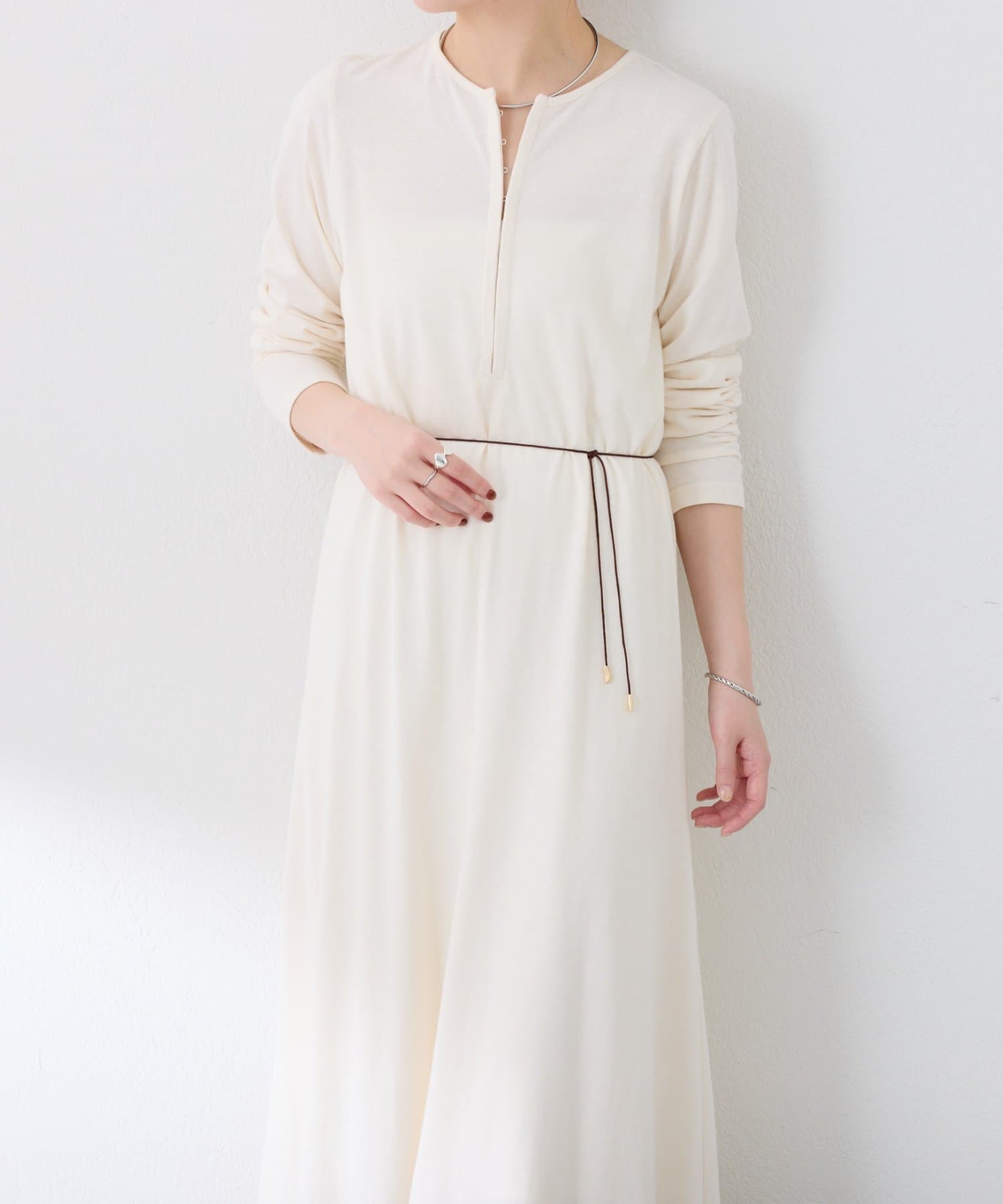 COLLAGE GALLARDAGALANTE(コラージュ ガリャルダガランテ) 【楽チンワンピ】ネップ調カットワンピース