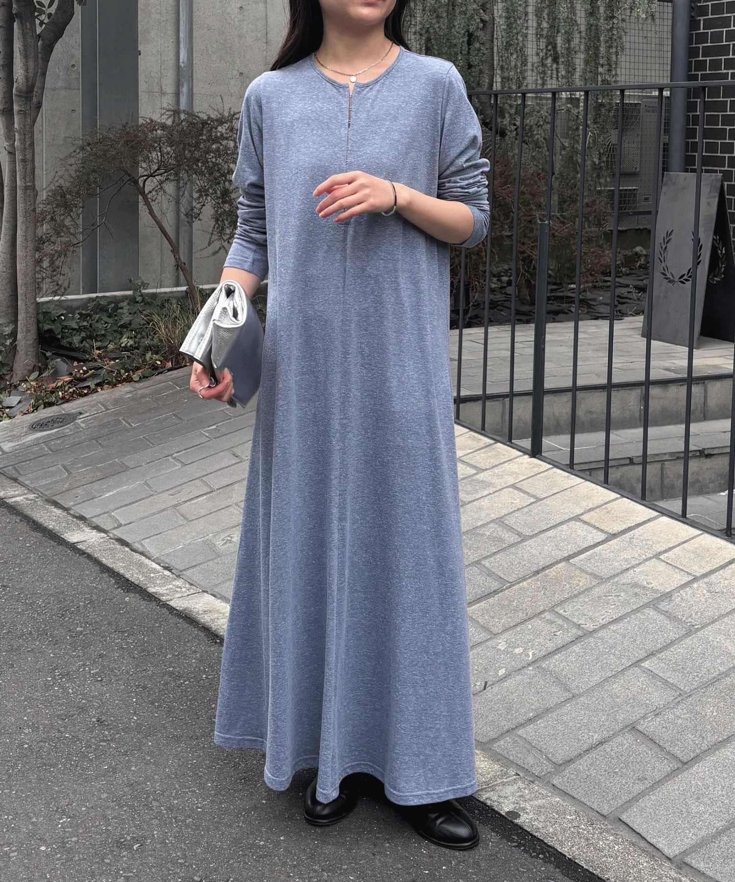 COLLAGE GALLARDAGALANTE(コラージュ ガリャルダガランテ) 【楽チンワンピ】ネップ調カットワンピース