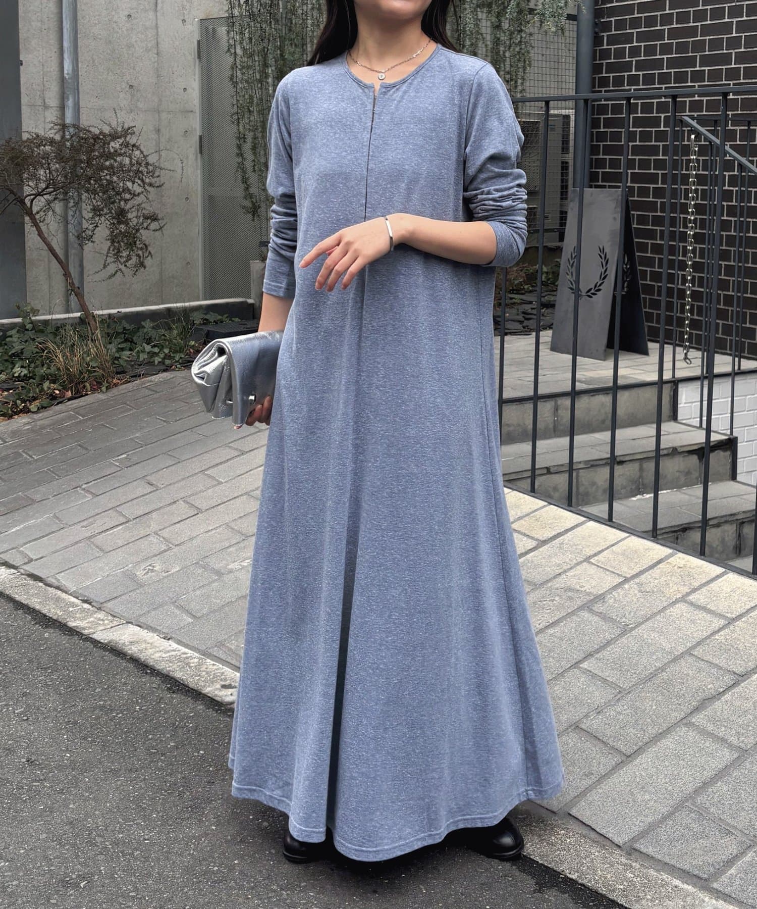 COLLAGE GALLARDAGALANTE(コラージュ ガリャルダガランテ) 【楽チンワンピ】ネップ調カットワンピース