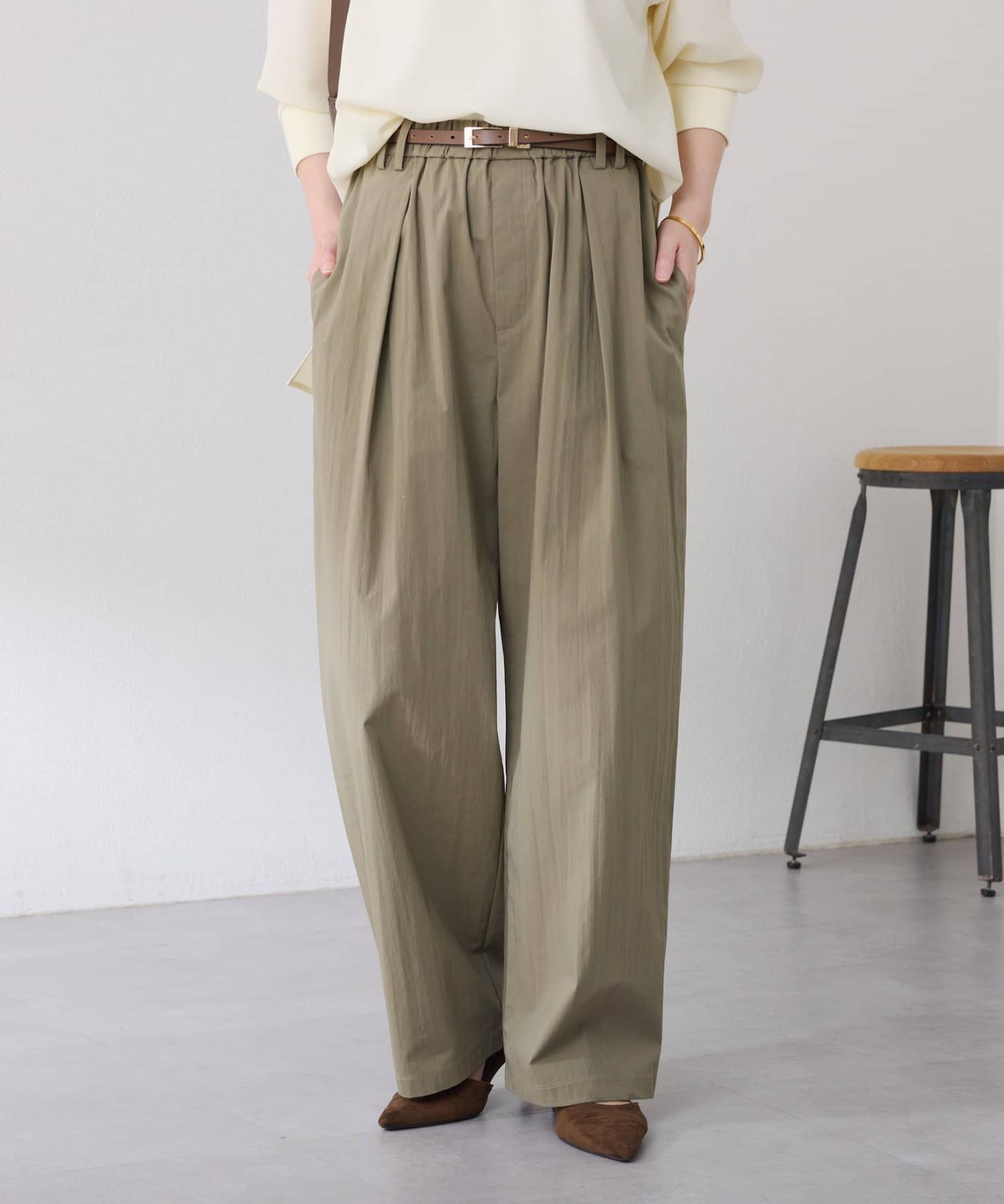 COLLAGE GALLARDAGALANTE(コラージュ ガリャルダガランテ) 【総ゴム×ベルトループ】タフタタックパンツ