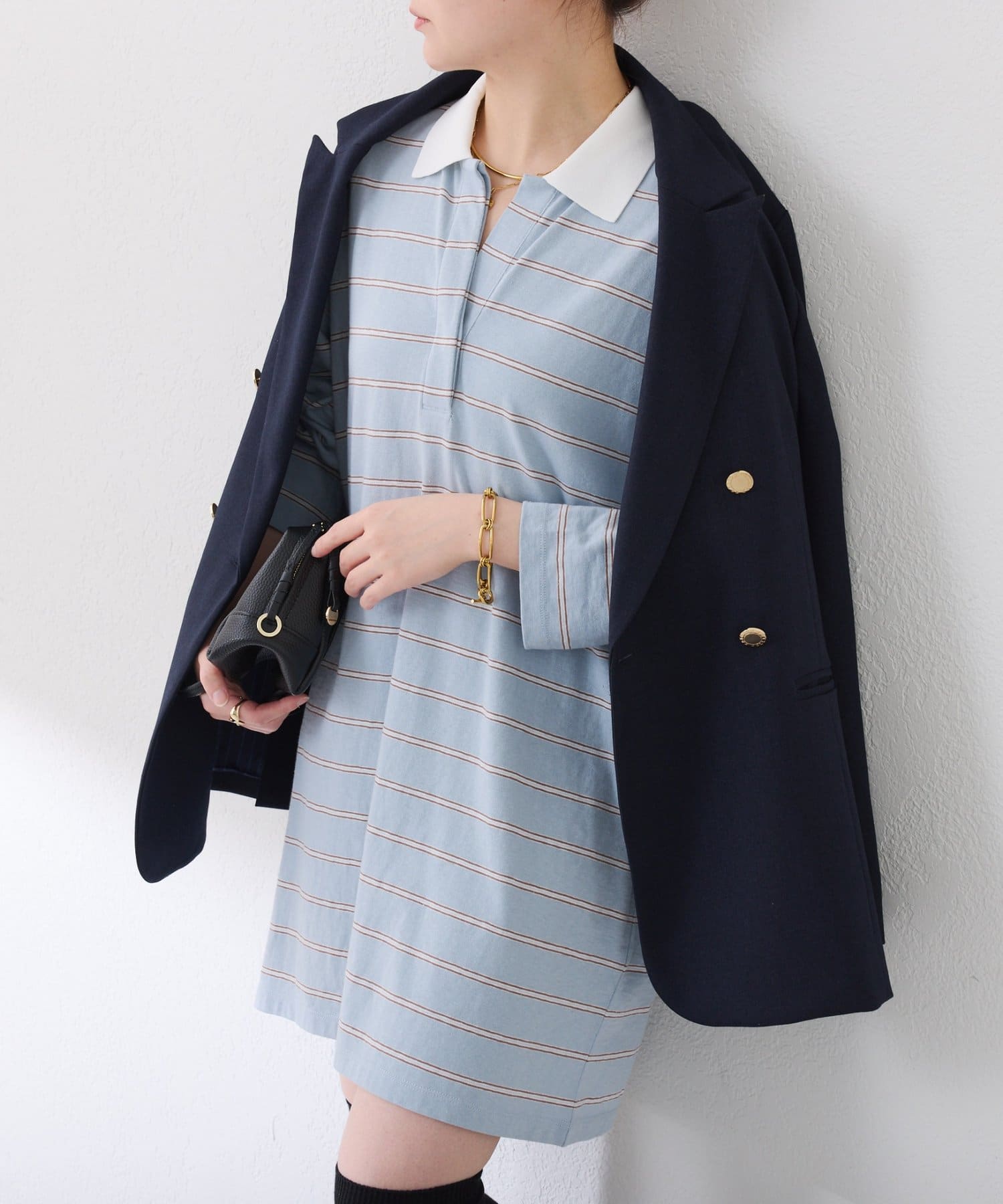 COLLAGE GALLARDAGALANTE(コラージュ ガリャルダガランテ) 【大人のラガーシャツ】ポロボーダーチュニック