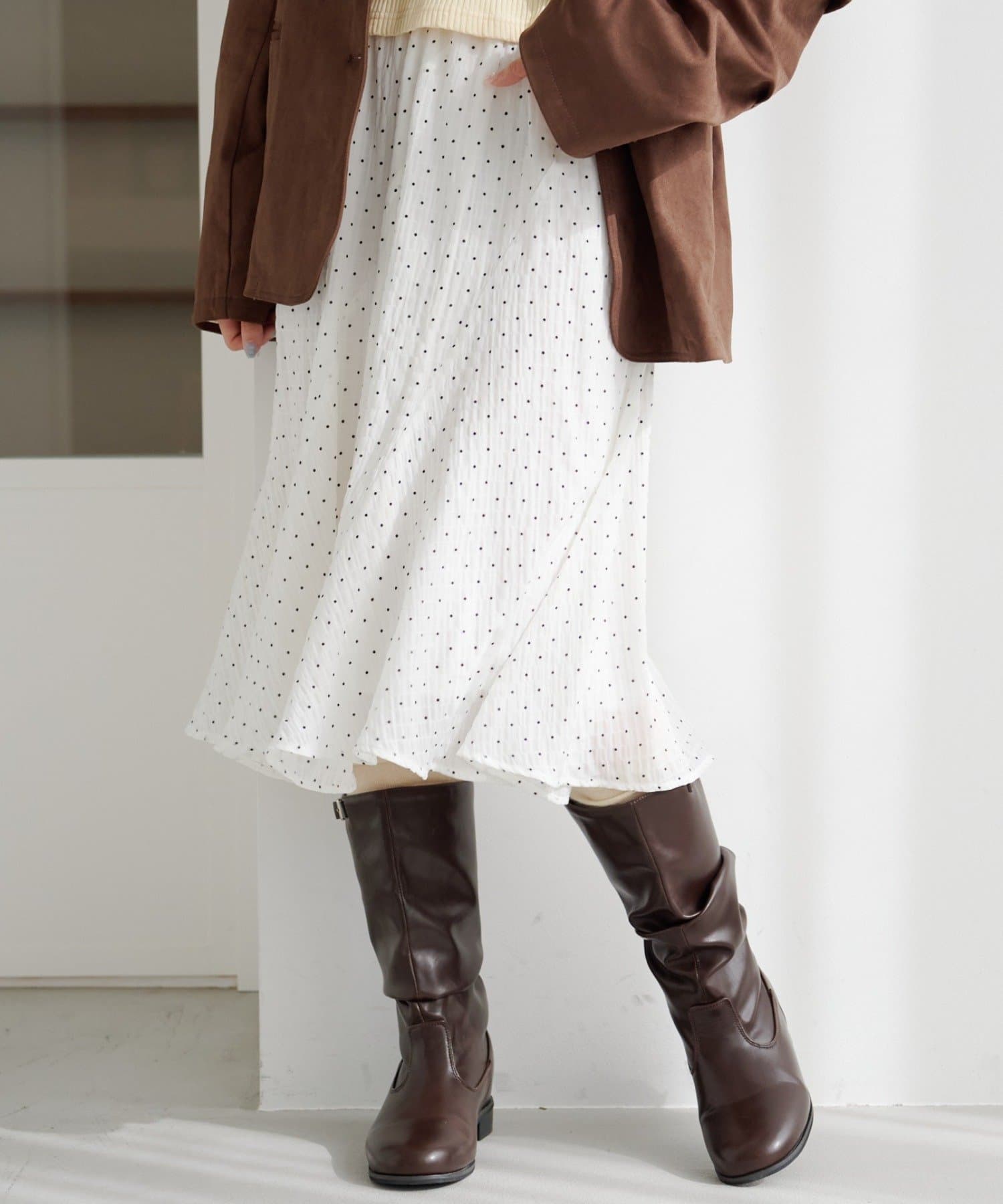 Kastane(カスタネ) ドットシアーミドルスカート