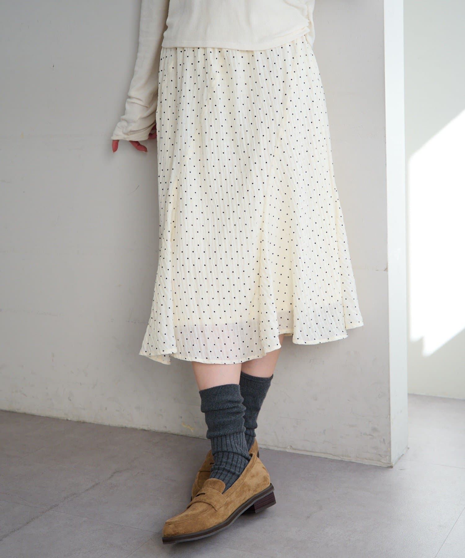 Kastane(カスタネ) ドットシアーミドルスカート