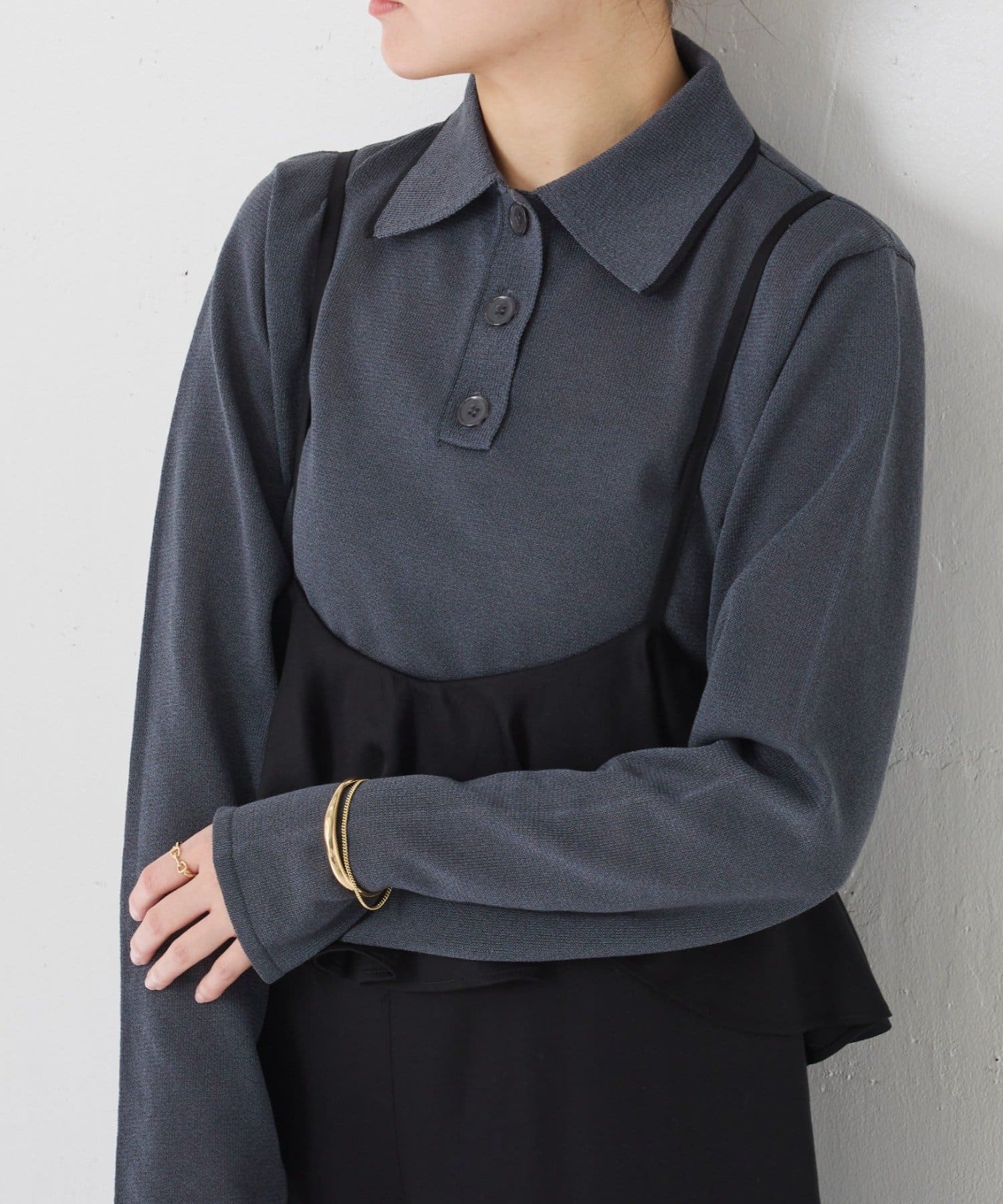 COLLAGE GALLARDAGALANTE(コラージュ ガリャルダガランテ) 【端境期にぴったり】シアーポロニット