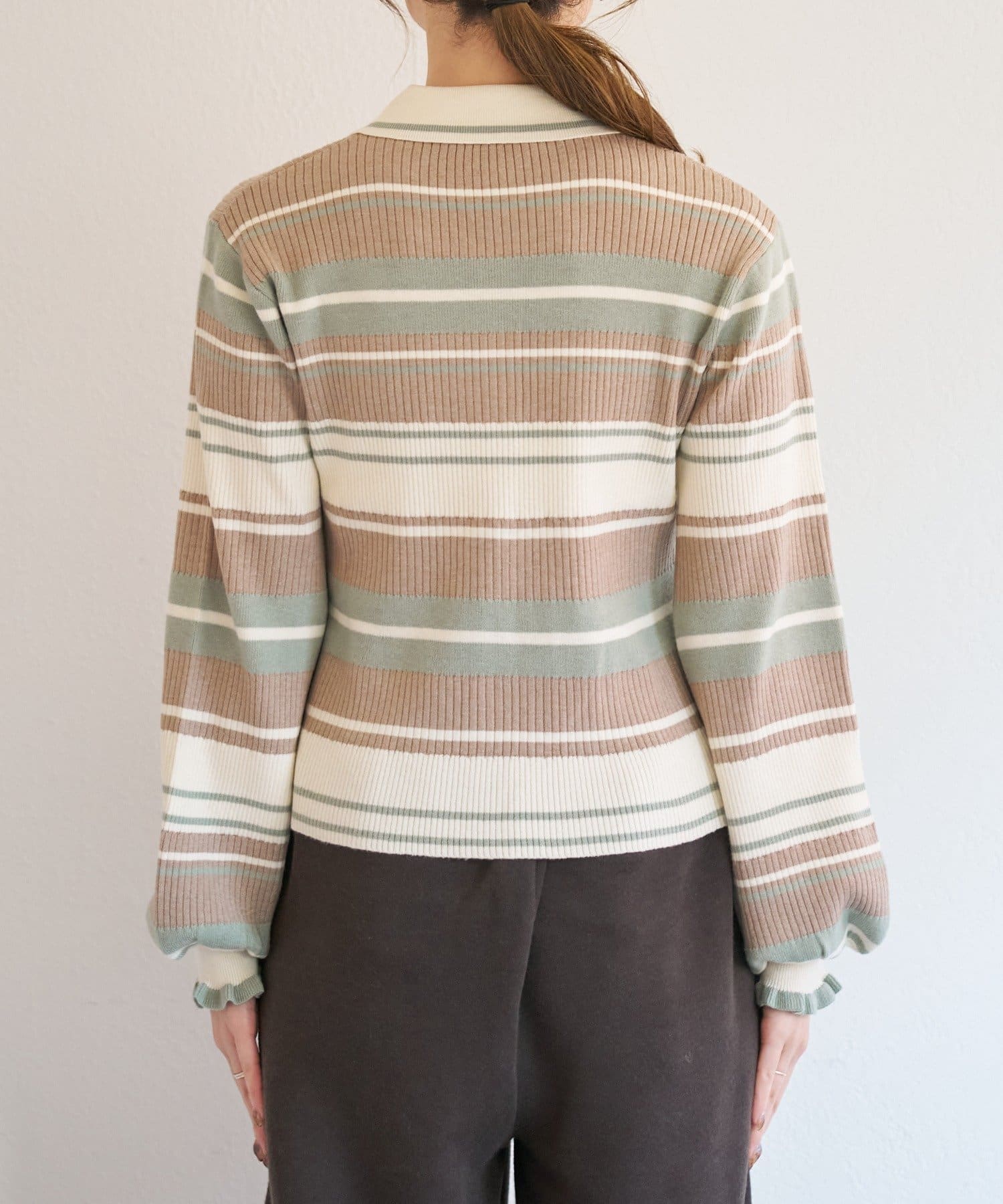 Kastane(カスタネ) B マルチボーダーニットシャツ