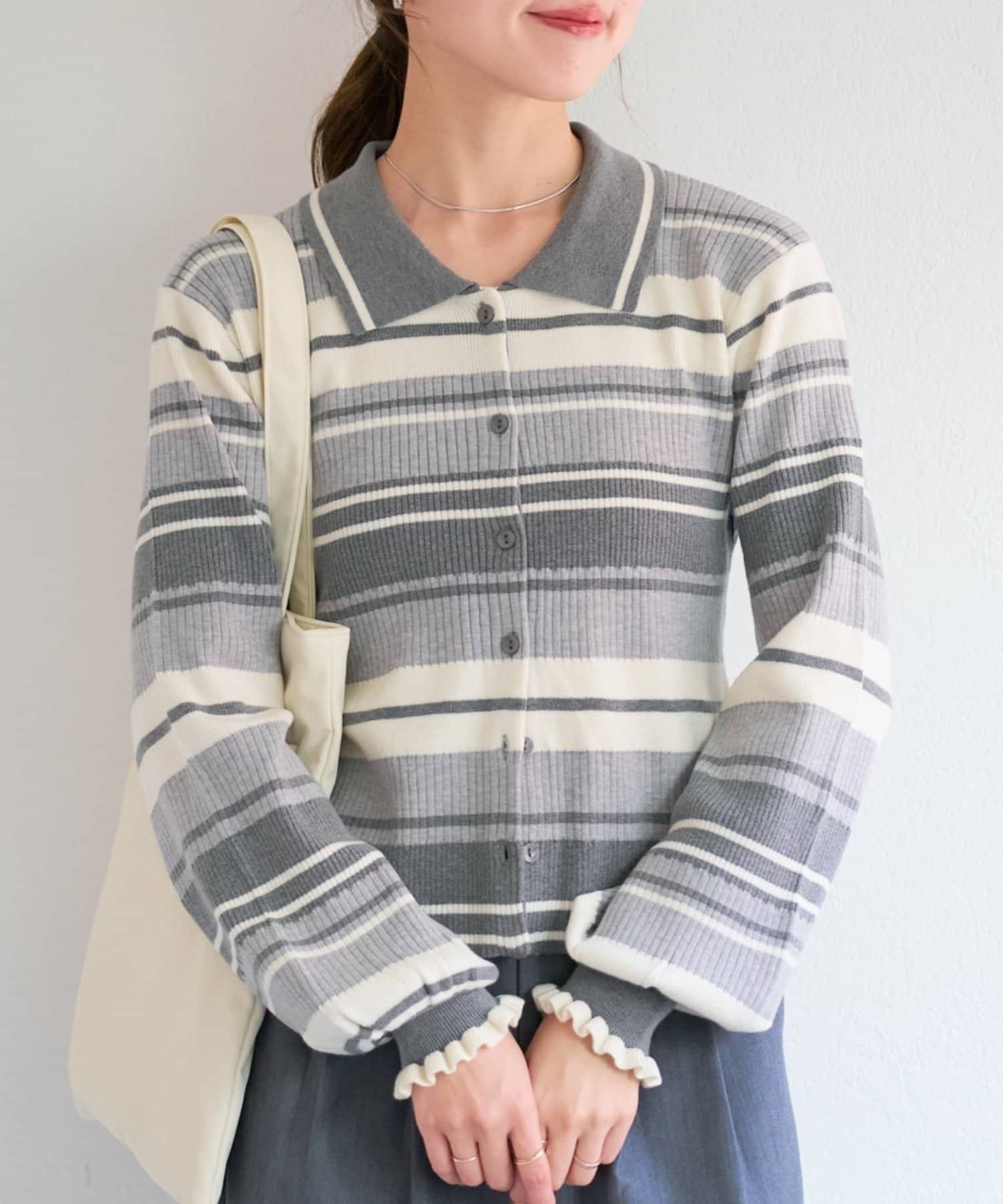 Kastane(カスタネ) B マルチボーダーニットシャツ