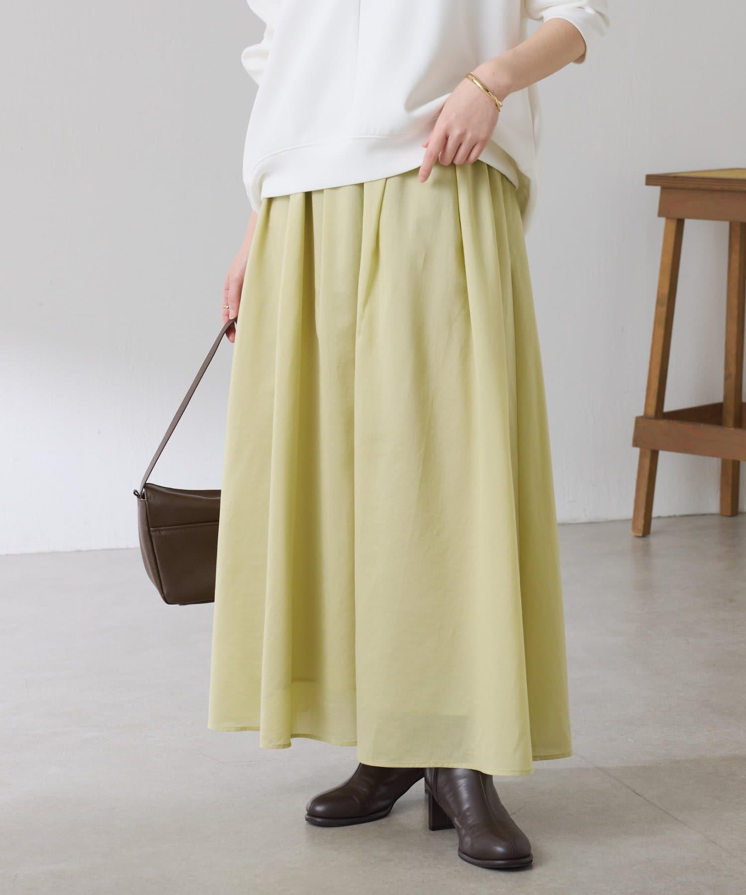 COLLAGE GALLARDAGALANTE(コラージュ ガリャルダガランテ) 【体型カバー】タックフレアシアースカート