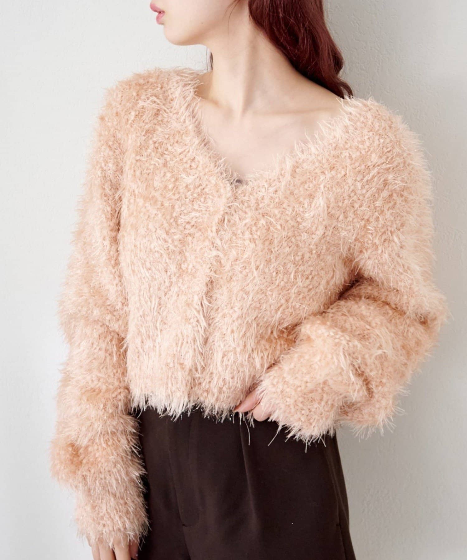 Kastane(カスタネ) グロスシャギーカーディガン