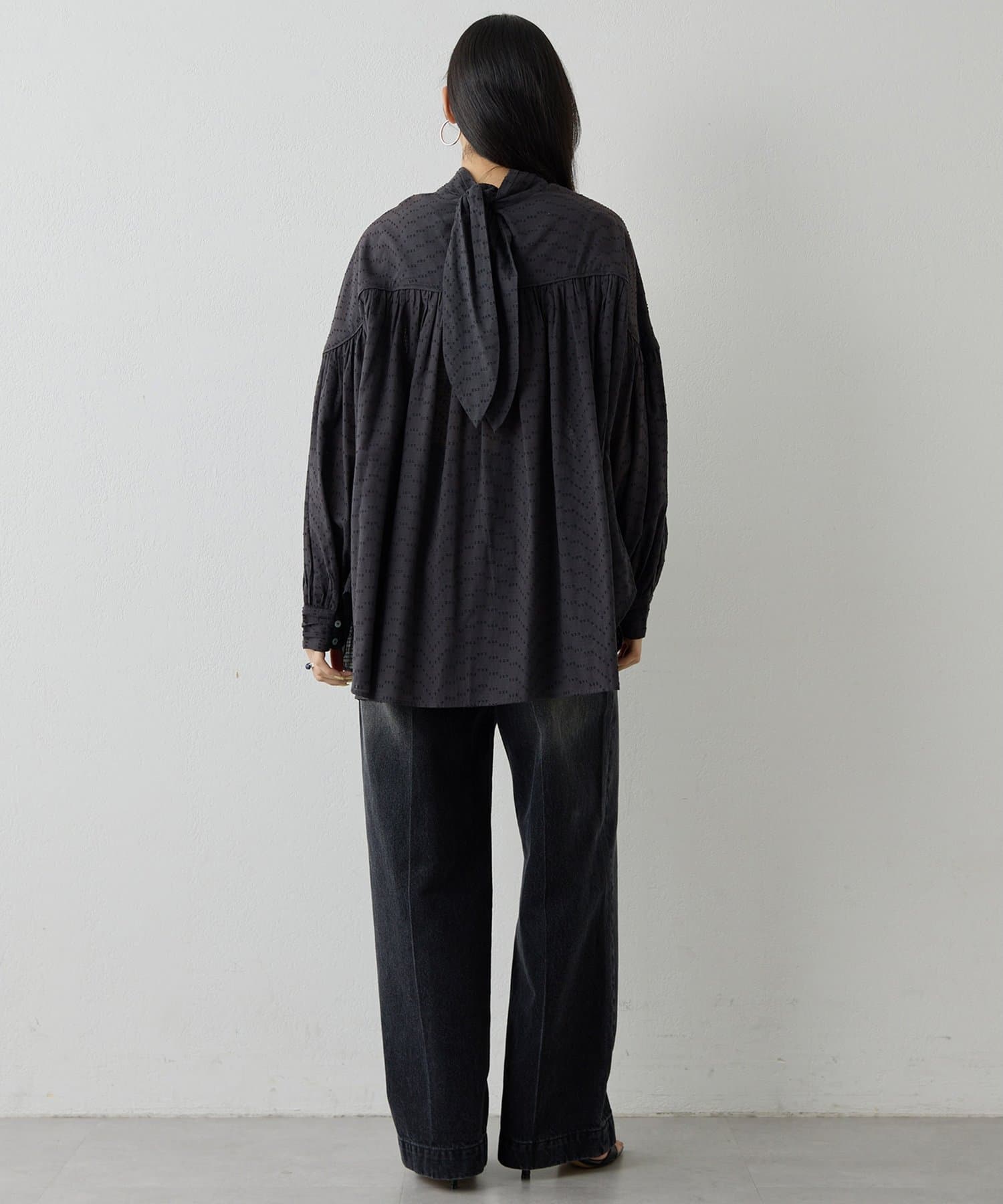 Whim Gazette(ウィム ガゼット) コットンギャザー切替ブラウス