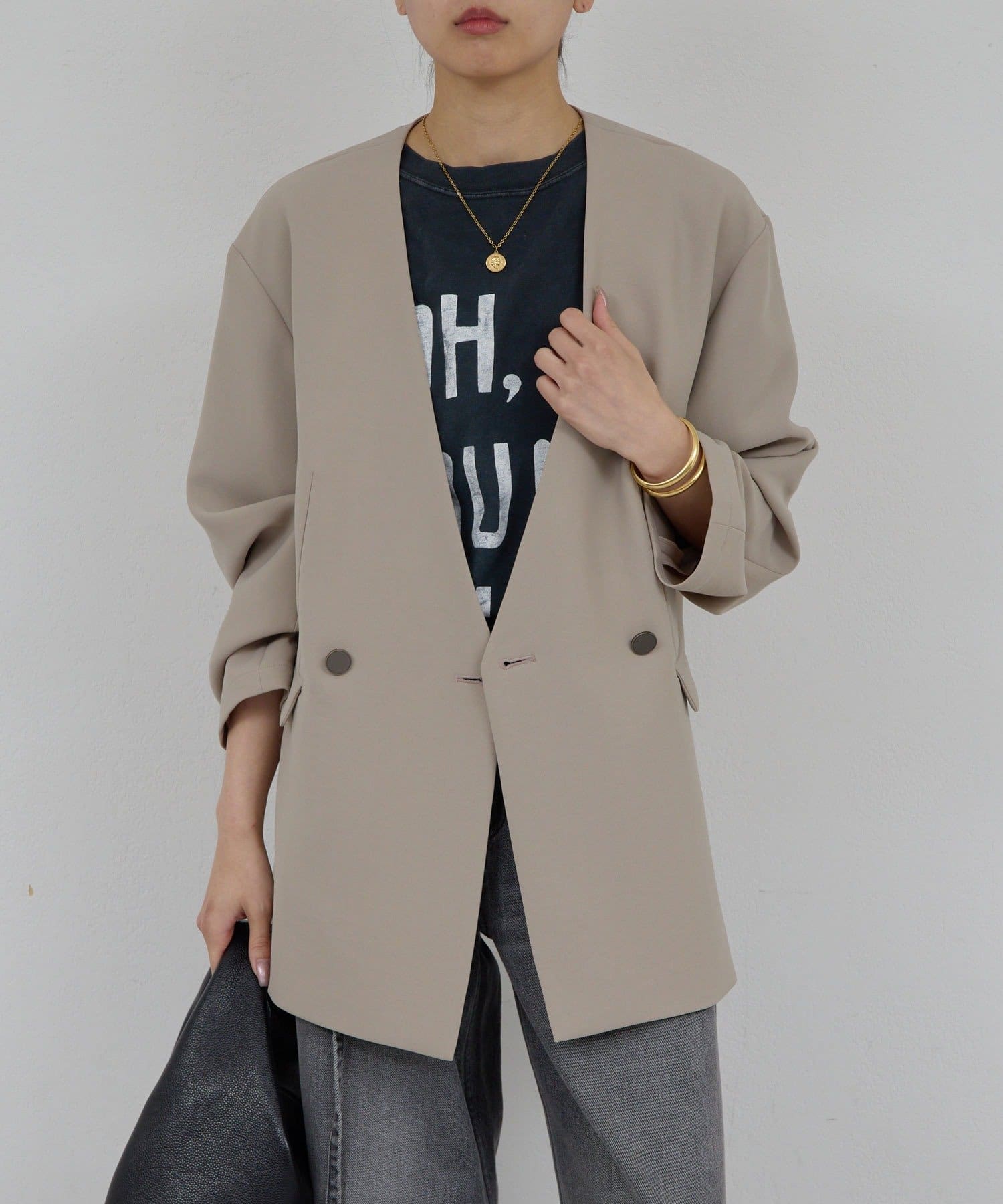 GALLARDAGALANTE(ガリャルダガランテ) 【リニューアル！】ジャージーノーカラージャケット