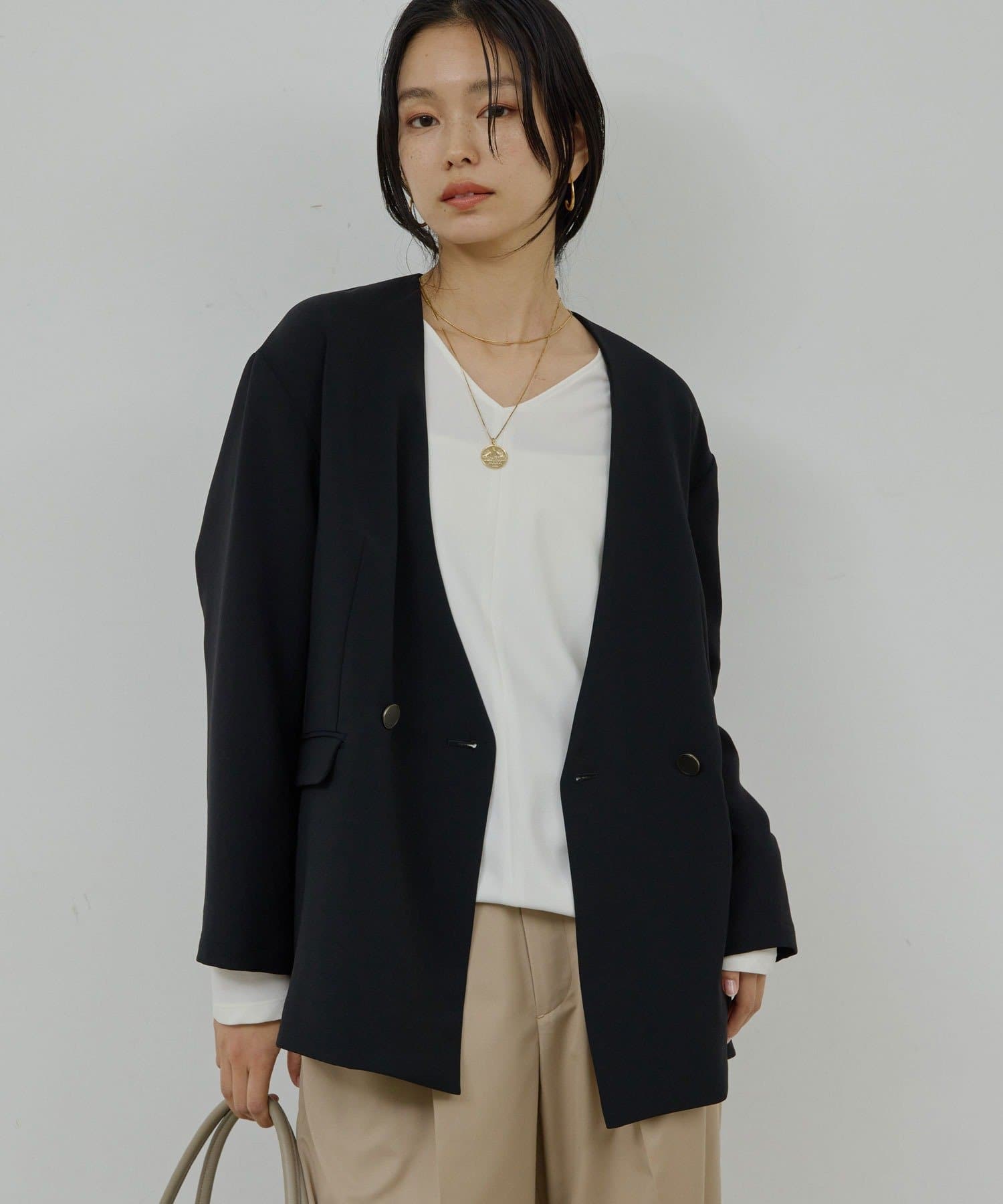 GALLARDAGALANTE(ガリャルダガランテ) 【リニューアル！】ジャージーノーカラージャケット