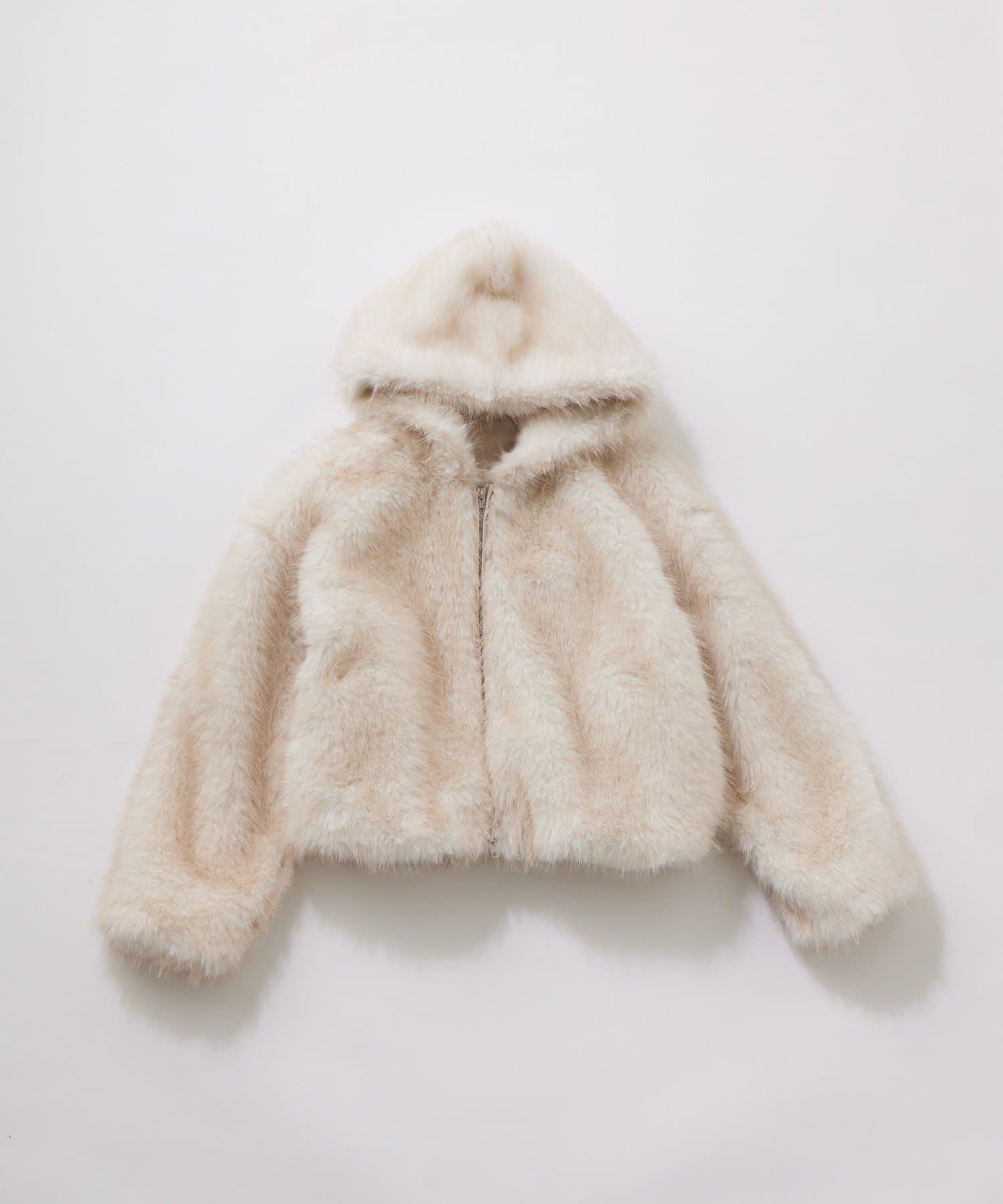 OLIVE des OLIVE(オリーブ デ オリーブ) ファーフードブルゾン