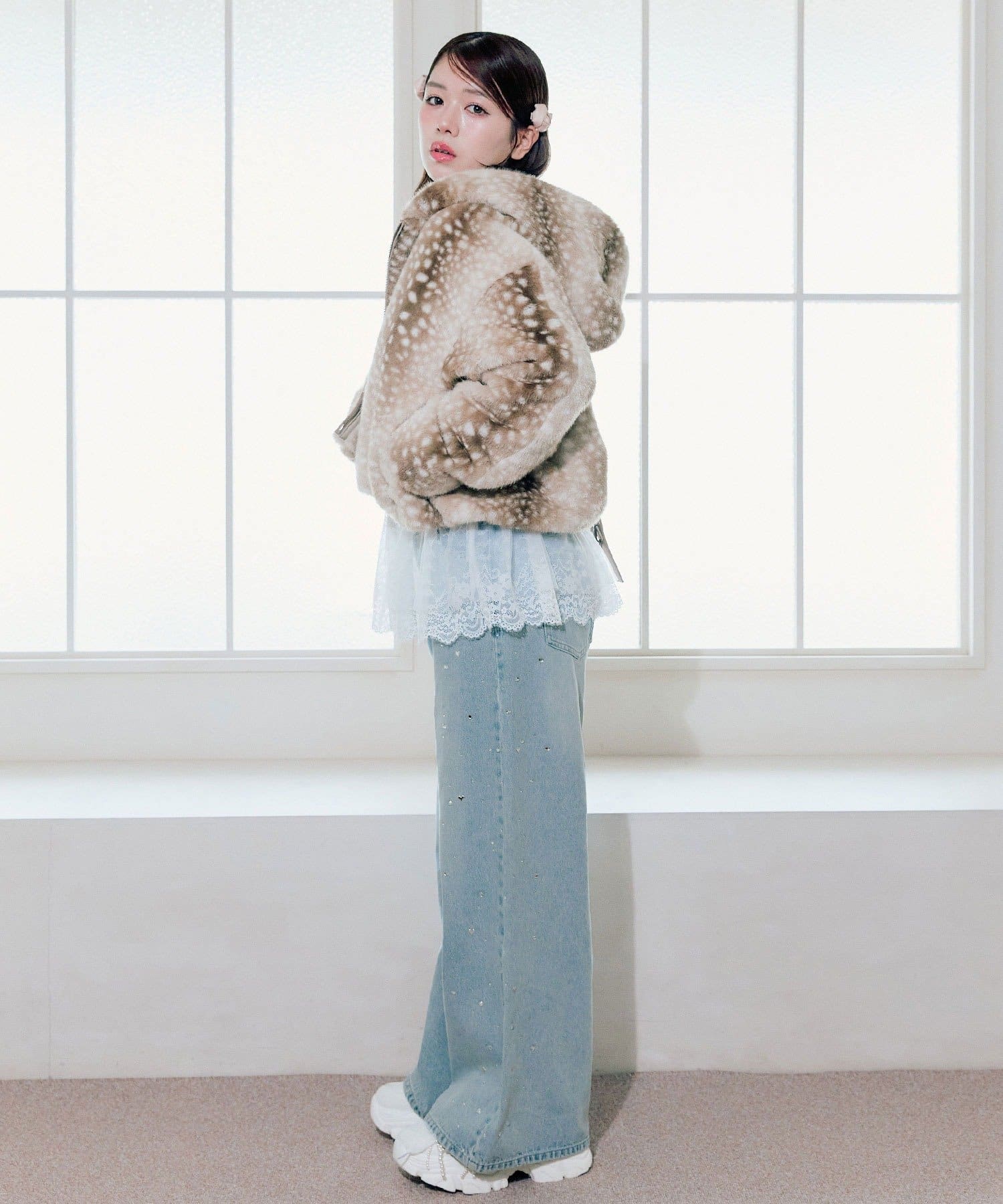 OLIVE des OLIVE(オリーブ デ オリーブ) ファーフードブルゾン