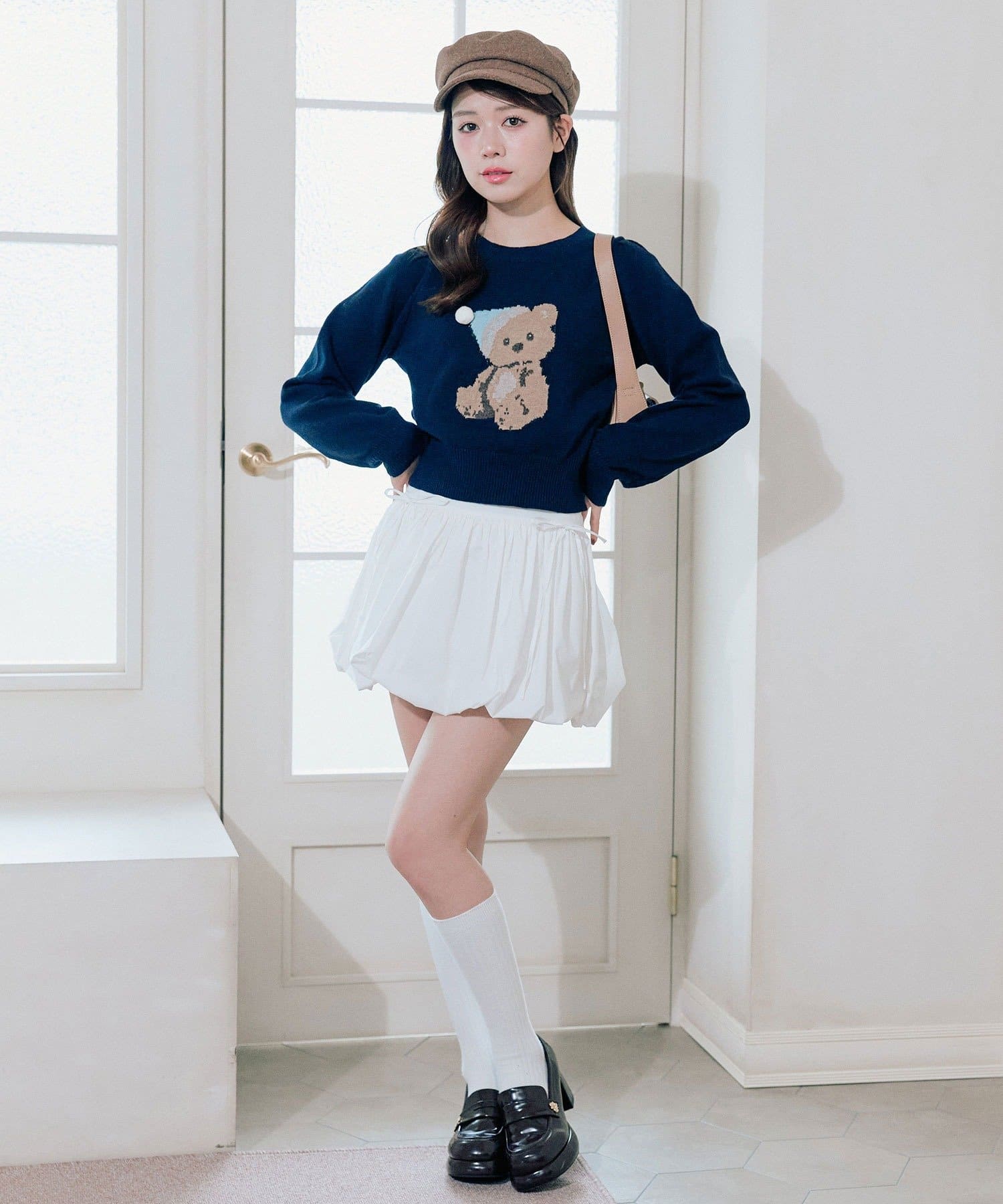 OLIVE des OLIVE(オリーブ デ オリーブ) かぶりものアニマルジャガードニット