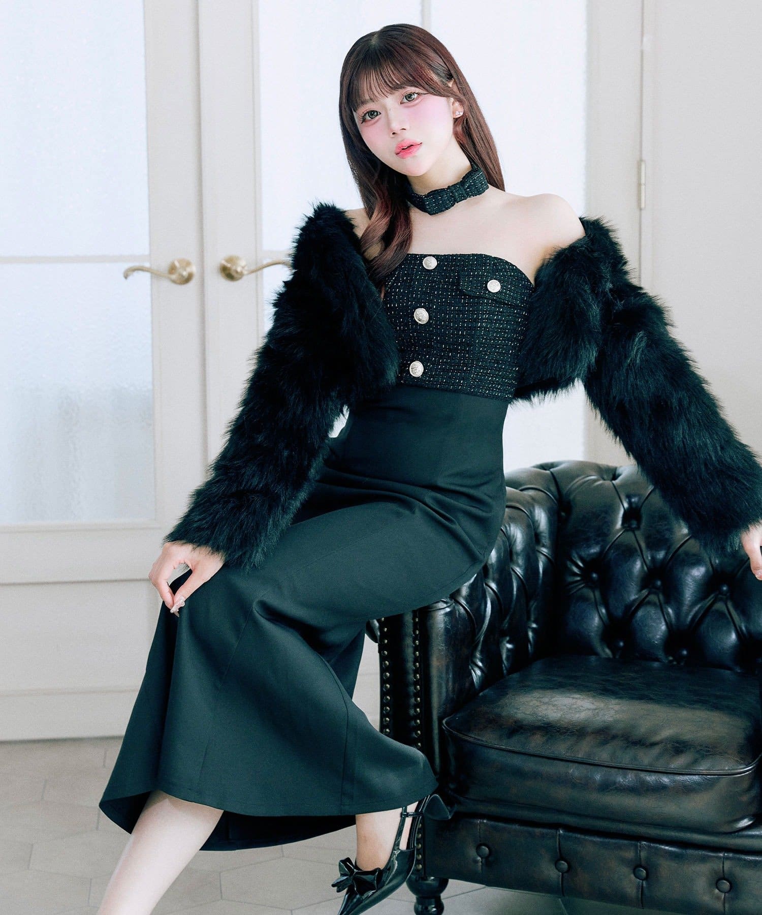 OLIVE des OLIVE(オリーブ デ オリーブ) 【Belle Charme】Tweed Mermaid Dress